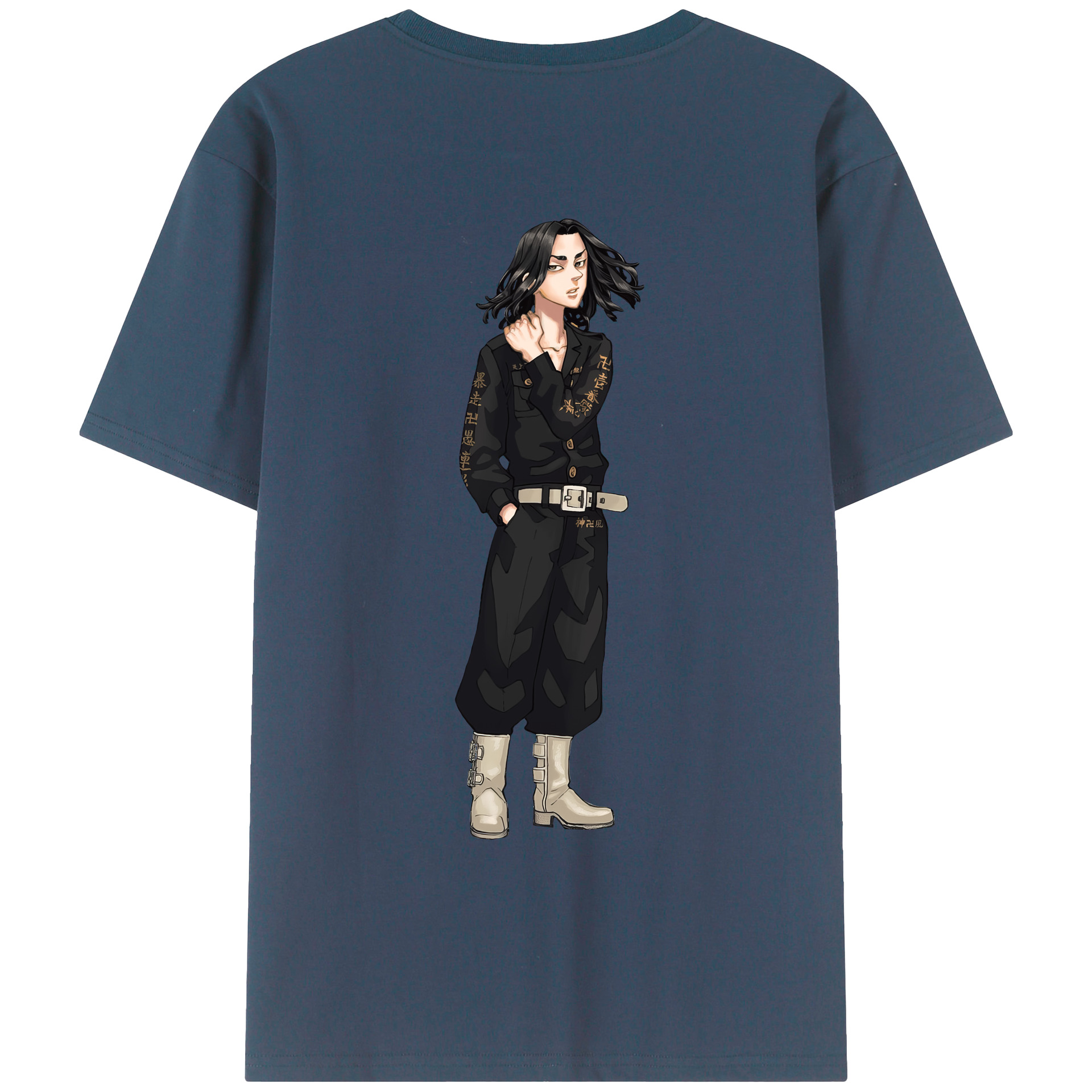 （画像用） 東京リベンジャーズ Tokyo Revengers 綿100％ メンズ半袖Tシャツ（バックプリント） 通気性
