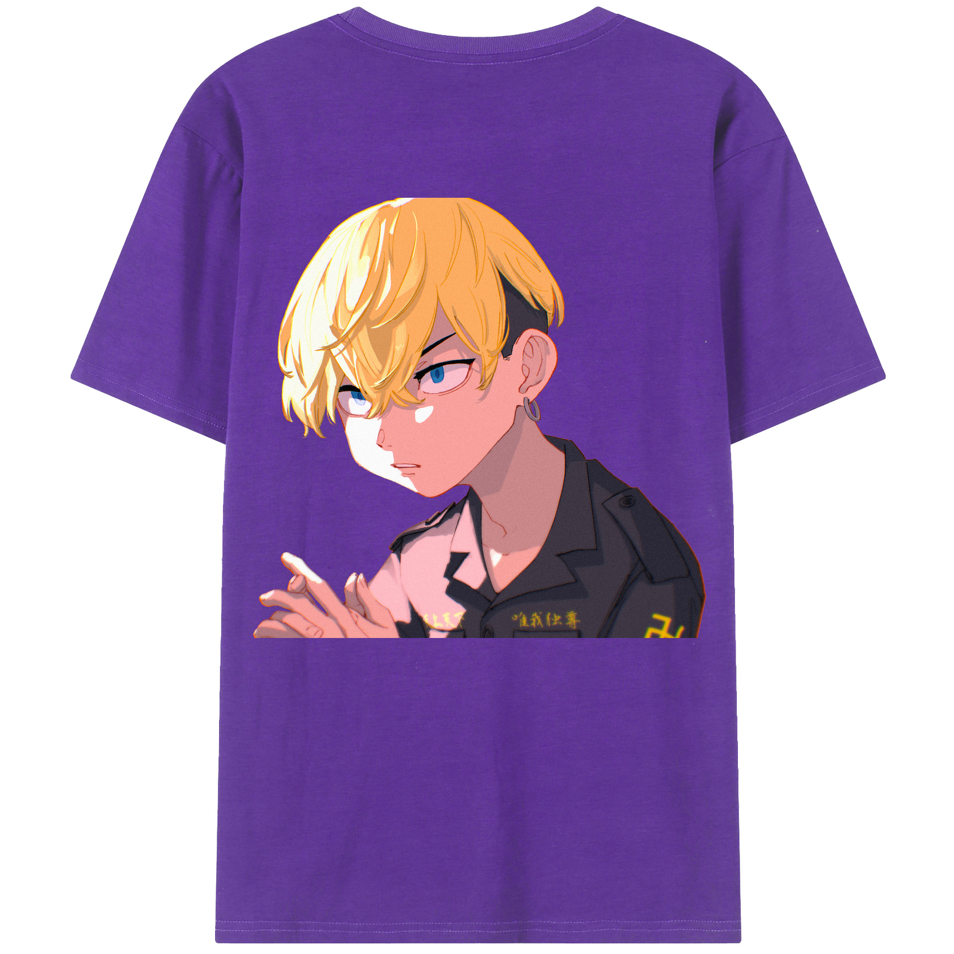 （画像用） 東京リベンジャーズ Tokyo Revengers 綿100％ メンズ半袖Tシャツ（バックプリント） 通気性