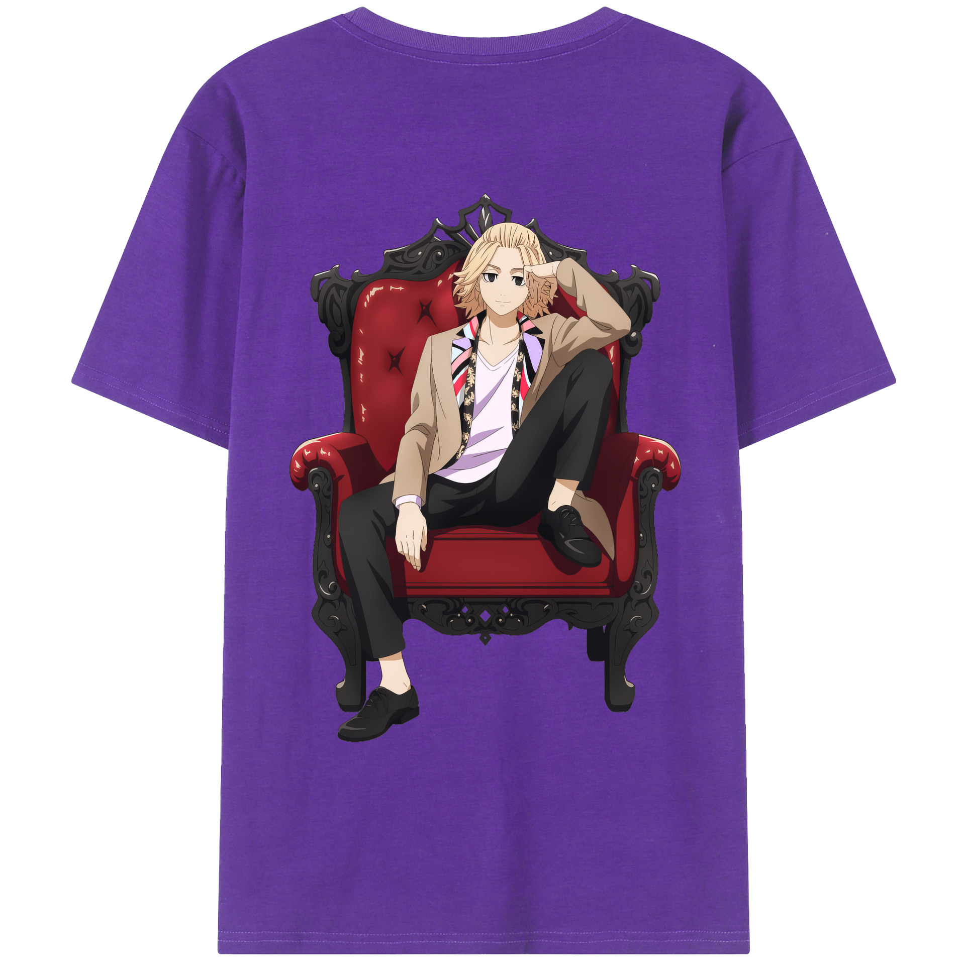 （画像用） 東京リベンジャーズ Tokyo Revengers 綿100％ メンズ半袖Tシャツ（バックプリント） 通気性