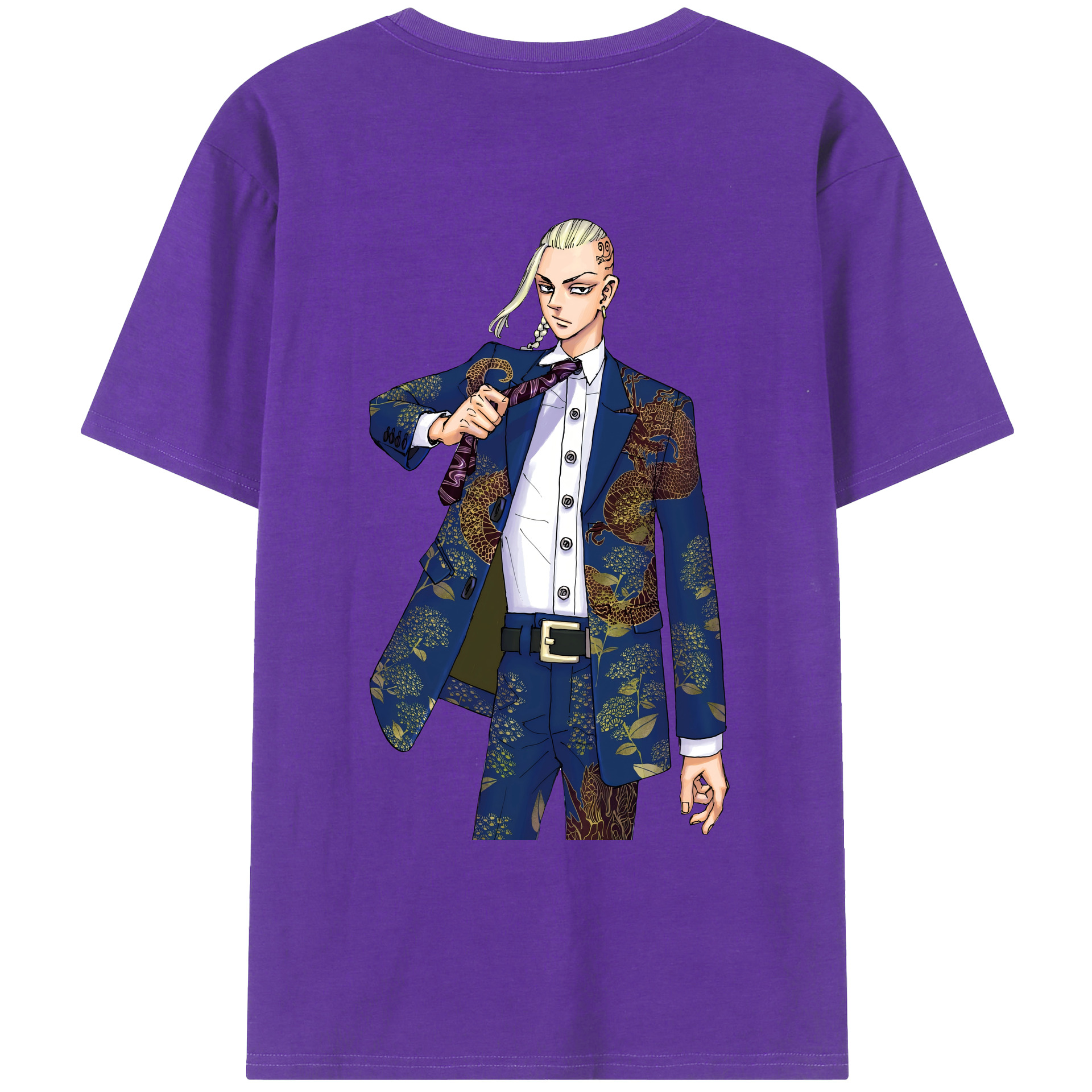 （画像用） 東京リベンジャーズ Tokyo Revengers 綿100％ メンズ半袖Tシャツ（バックプリント） 通気性