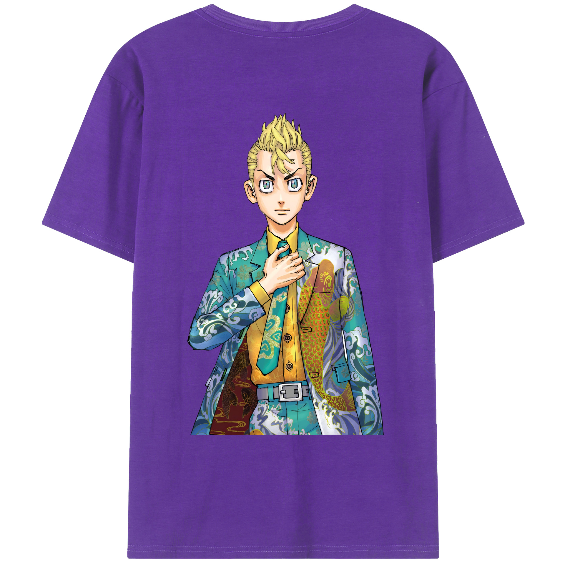 （画像用） 東京リベンジャーズ Tokyo Revengers 綿100％ メンズ半袖Tシャツ（バックプリント） 通気性