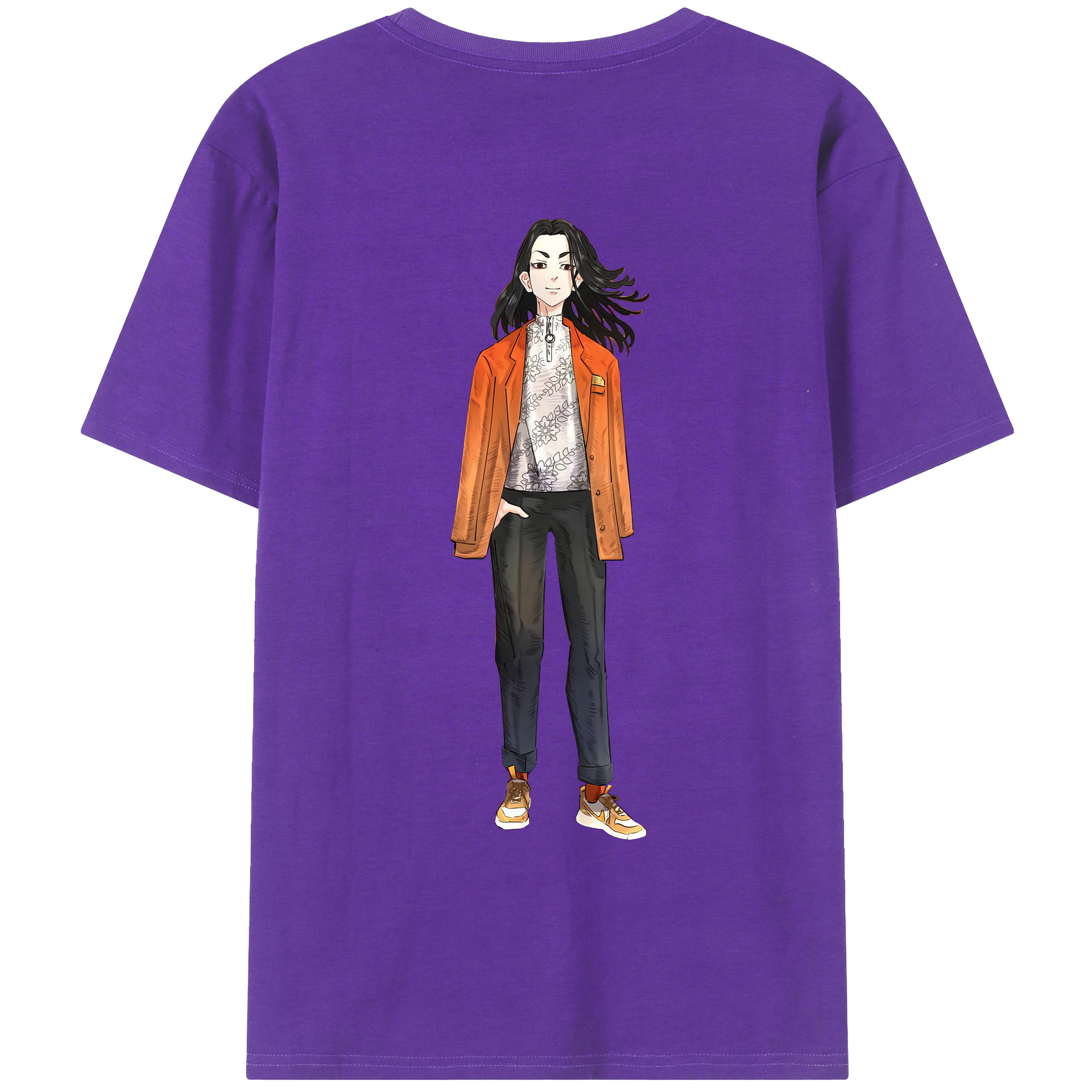 （画像用） 東京リベンジャーズ Tokyo Revengers 綿100％ メンズ半袖Tシャツ（バックプリント） 通気性