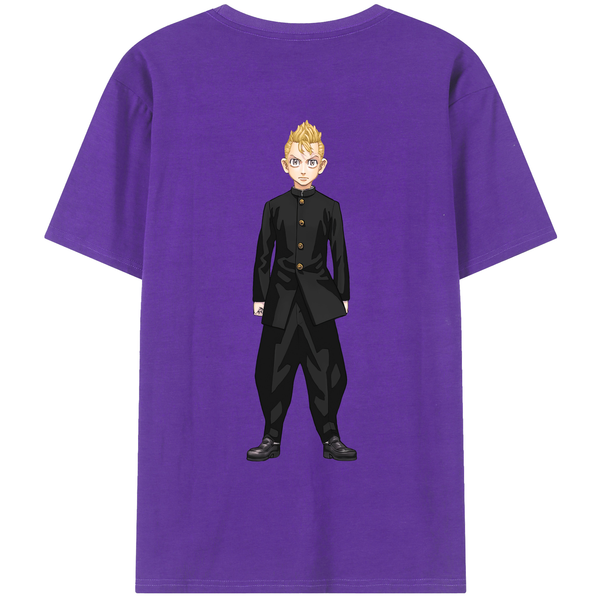 （画像用） 東京リベンジャーズ Tokyo Revengers 綿100％ メンズ半袖Tシャツ（バックプリント） 通気性