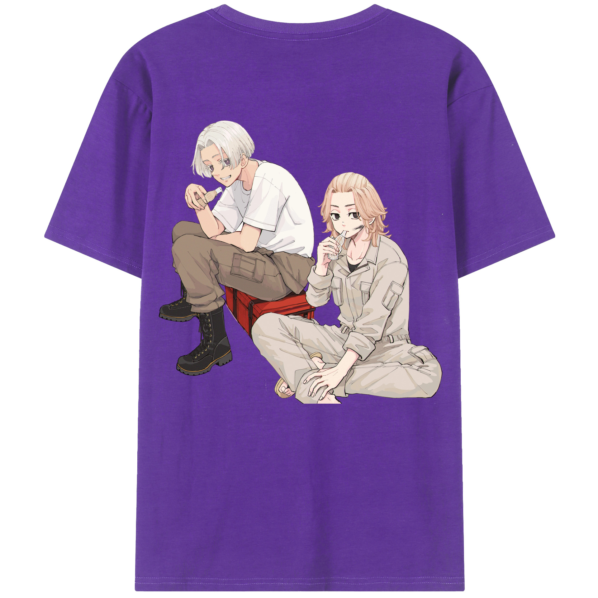 （画像用） 東京リベンジャーズ Tokyo Revengers 綿100％ メンズ半袖Tシャツ（バックプリント） 通気性