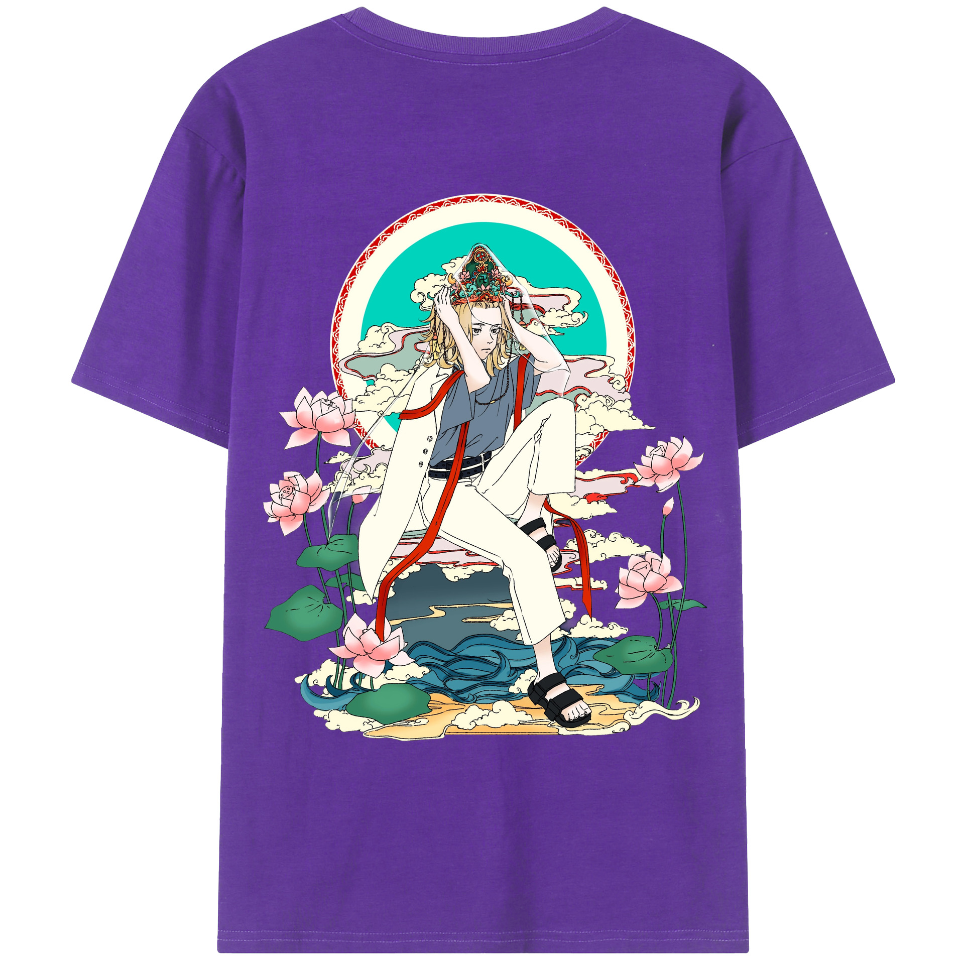 （画像用） 東京リベンジャーズ Tokyo Revengers 綿100％ メンズ半袖Tシャツ（バックプリント） 通気性