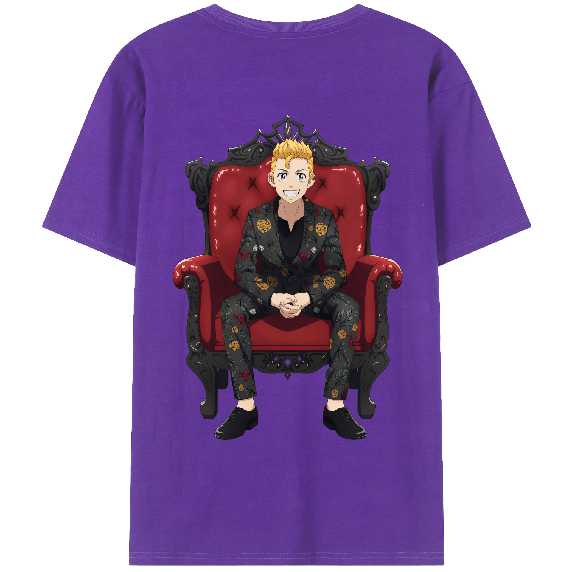 （画像用） 東京リベンジャーズ Tokyo Revengers 綿100％ メンズ半袖Tシャツ（バックプリント） 通気性
