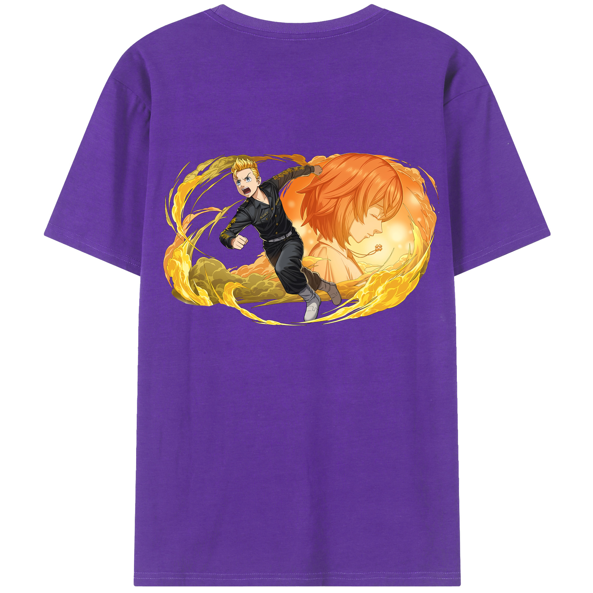 （画像用） 東京リベンジャーズ Tokyo Revengers 綿100％ メンズ半袖Tシャツ（バックプリント） 通気性