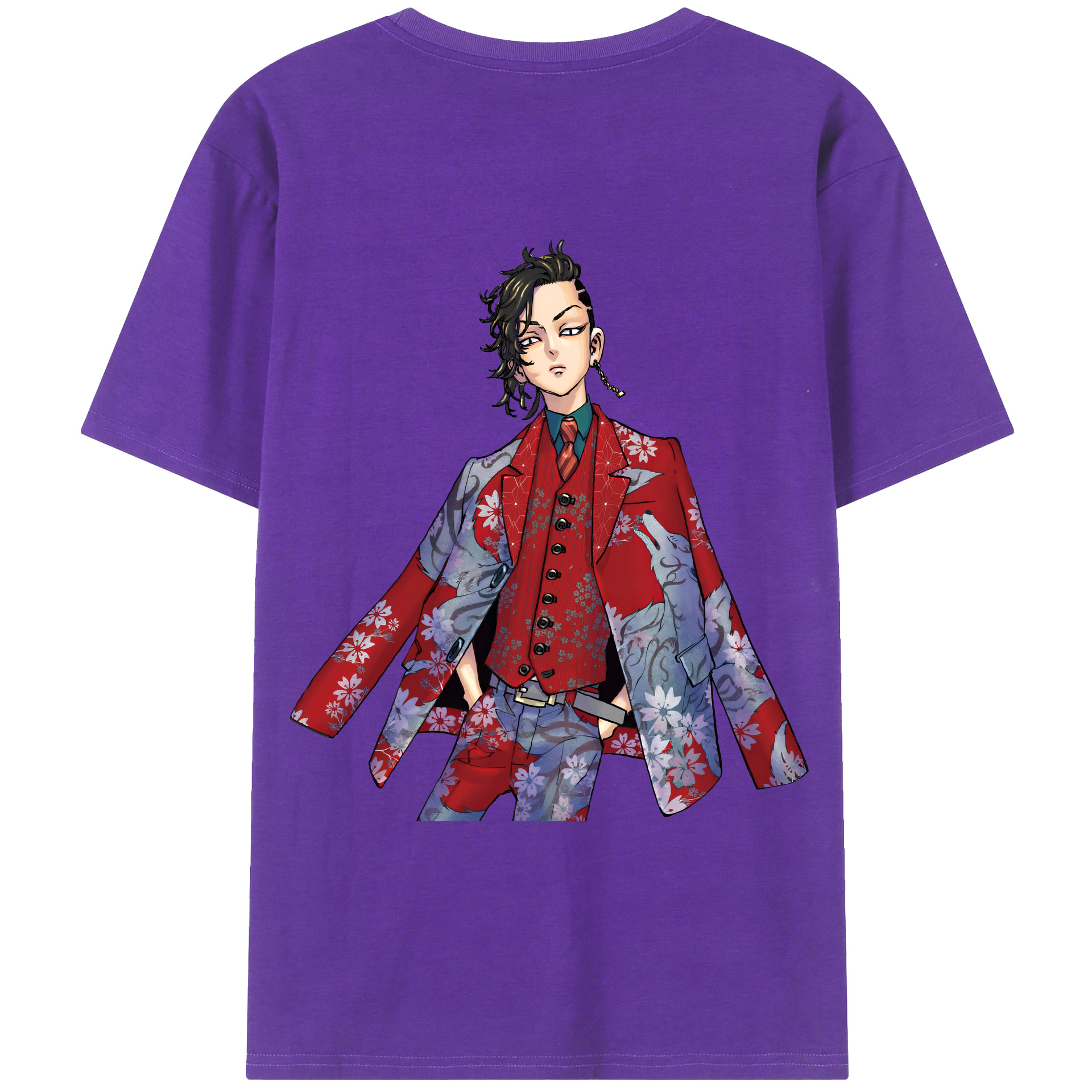 （画像用） 東京リベンジャーズ Tokyo Revengers 綿100％ メンズ半袖Tシャツ（バックプリント） 通気性