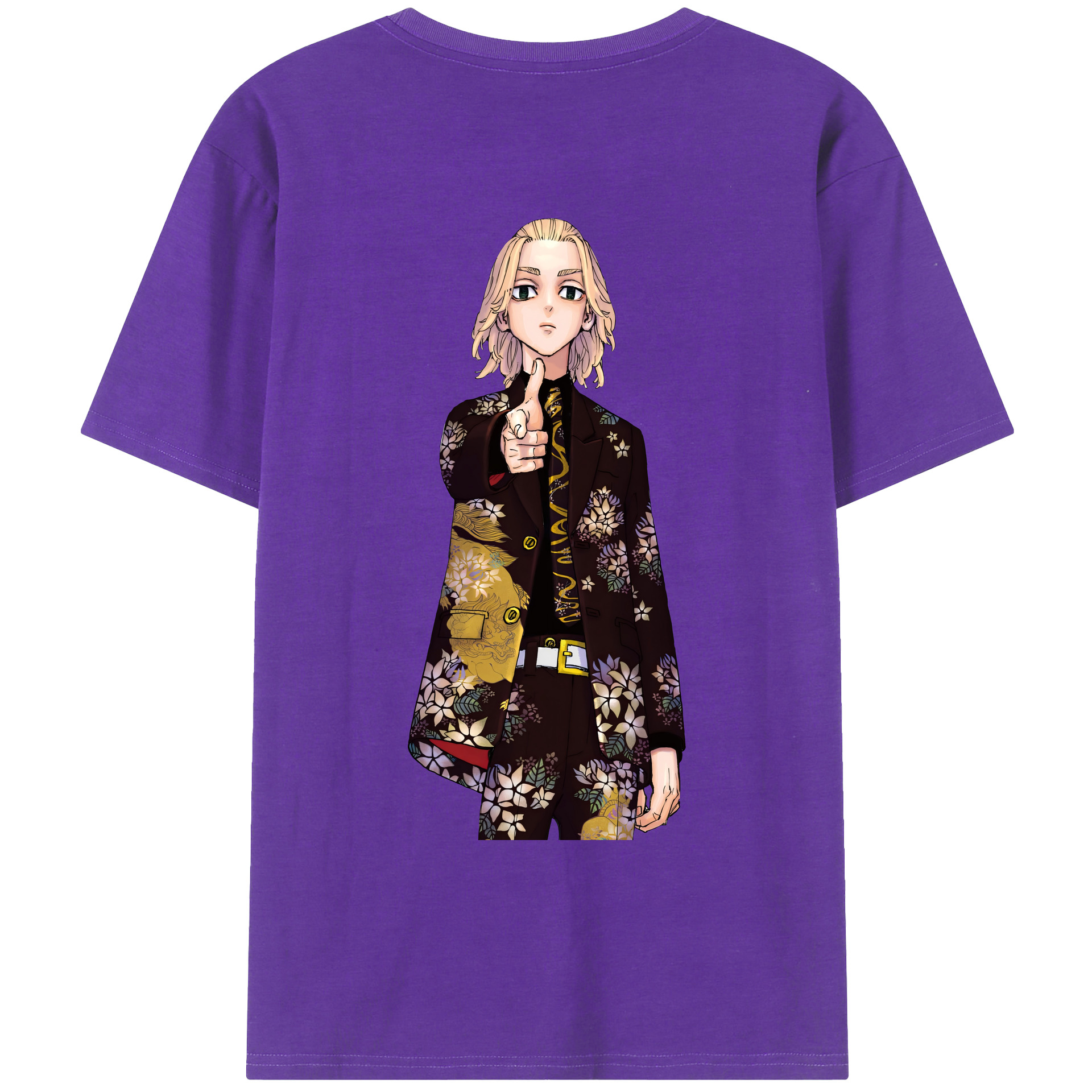 （画像用） 東京リベンジャーズ Tokyo Revengers 綿100％ メンズ半袖Tシャツ（バックプリント） 通気性