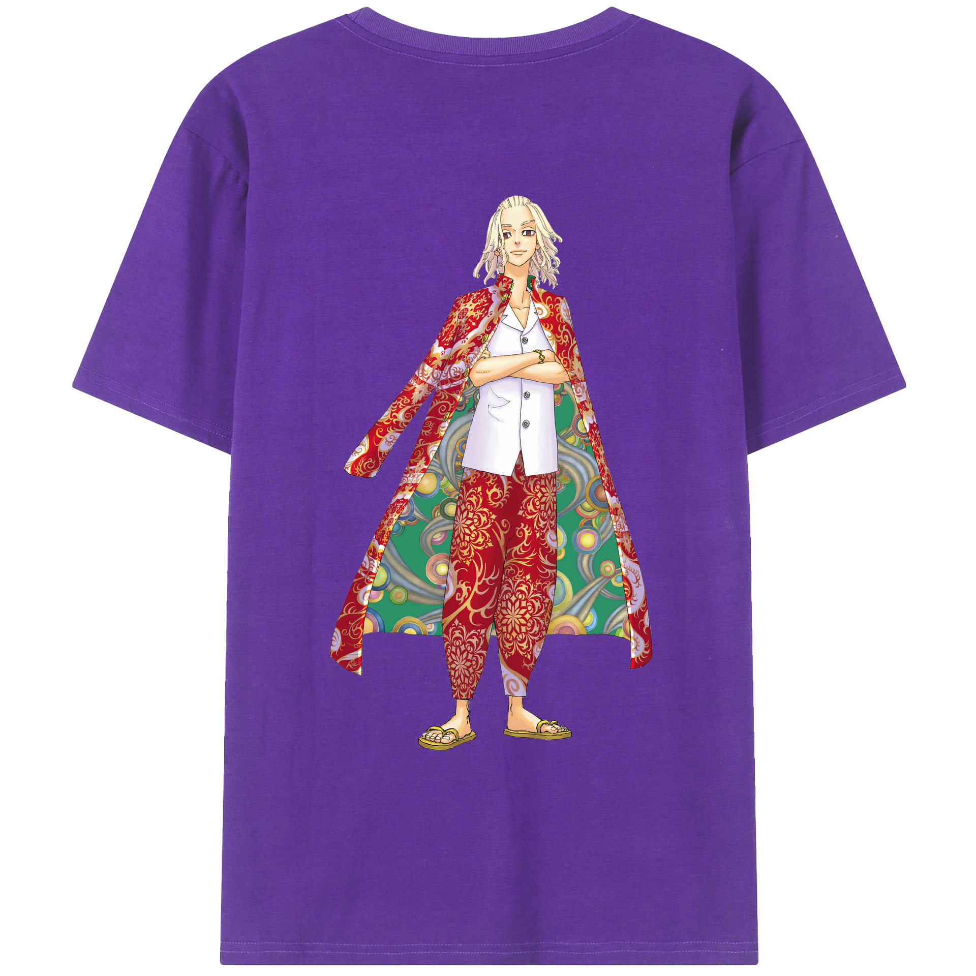 （画像用） 東京リベンジャーズ Tokyo Revengers 綿100％ メンズ半袖Tシャツ（バックプリント） 通気性