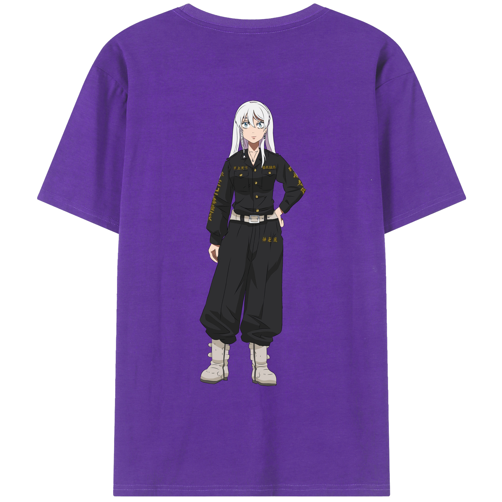 （画像用） 東京リベンジャーズ Tokyo Revengers 綿100％ メンズ半袖Tシャツ（バックプリント） 通気性