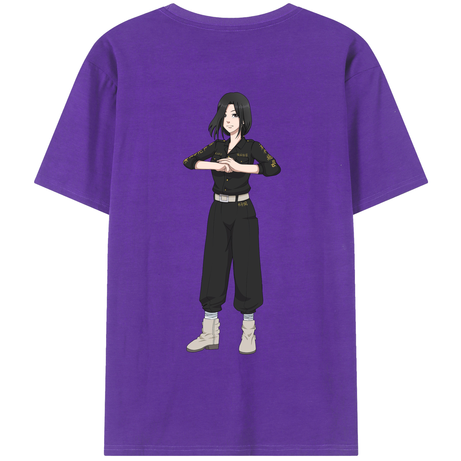 （画像用） 東京リベンジャーズ Tokyo Revengers 綿100％ メンズ半袖Tシャツ（バックプリント） 通気性