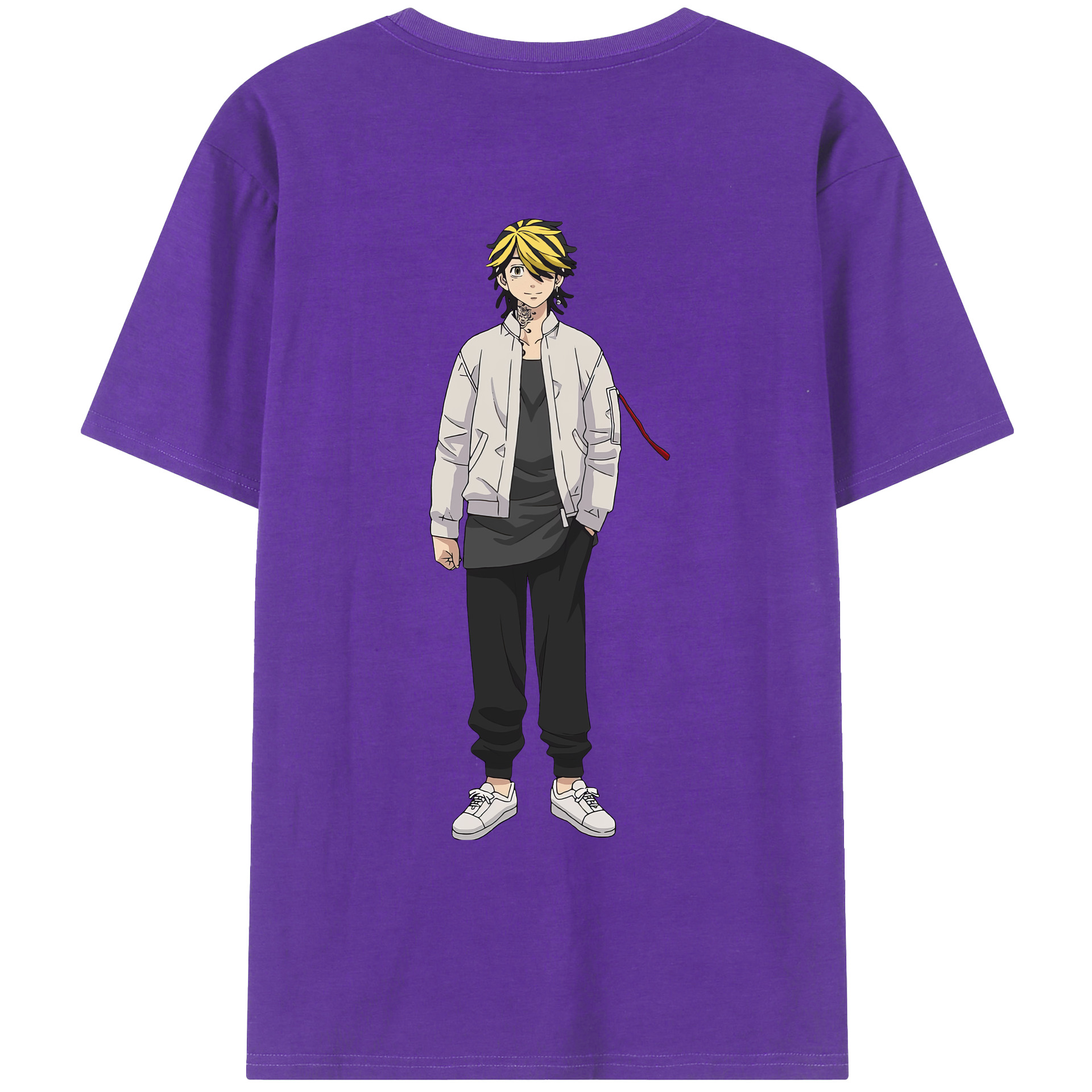 （画像用） 東京リベンジャーズ Tokyo Revengers 綿100％ メンズ半袖Tシャツ（バックプリント） 通気性