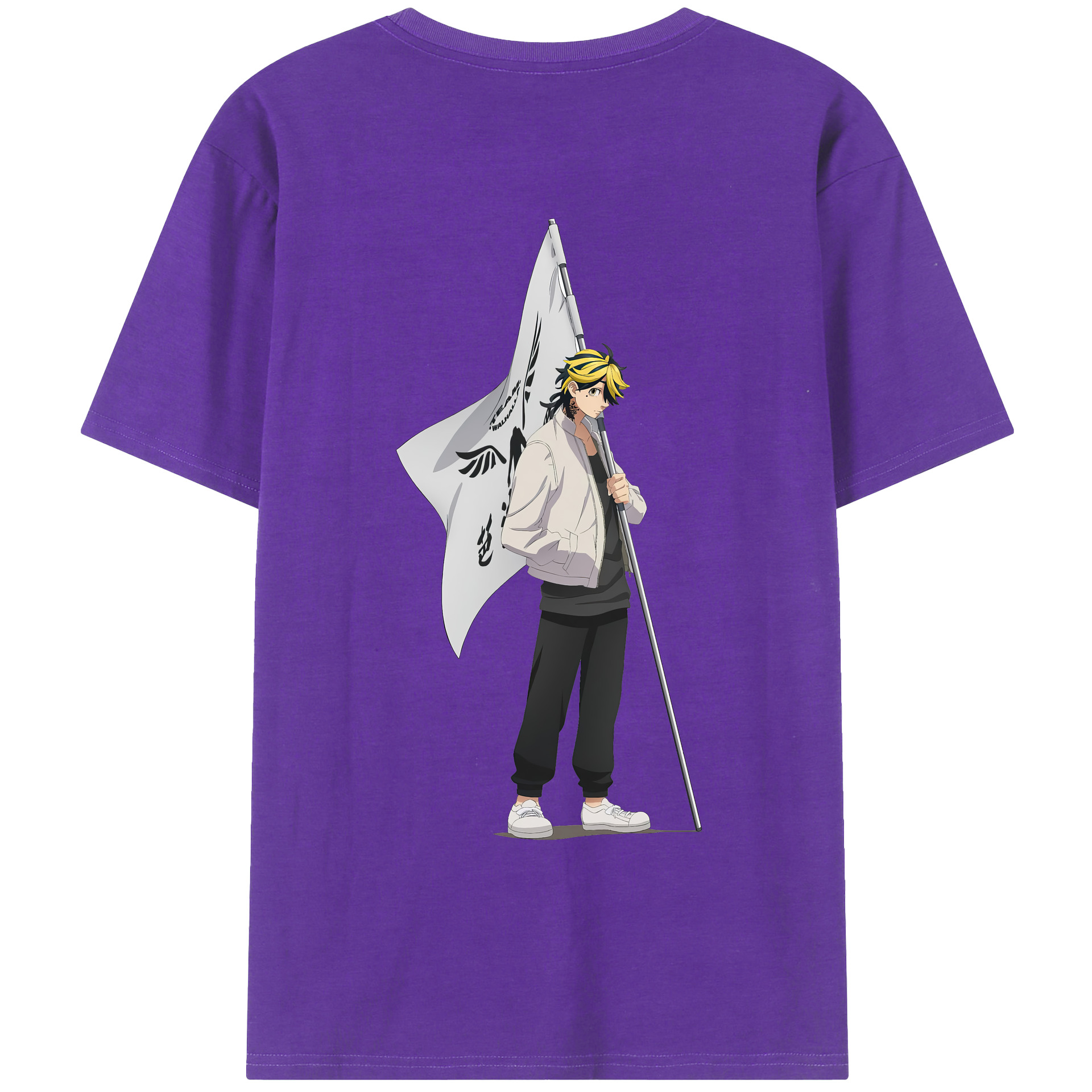 （画像用） 東京リベンジャーズ Tokyo Revengers 綿100％ メンズ半袖Tシャツ（バックプリント） 通気性