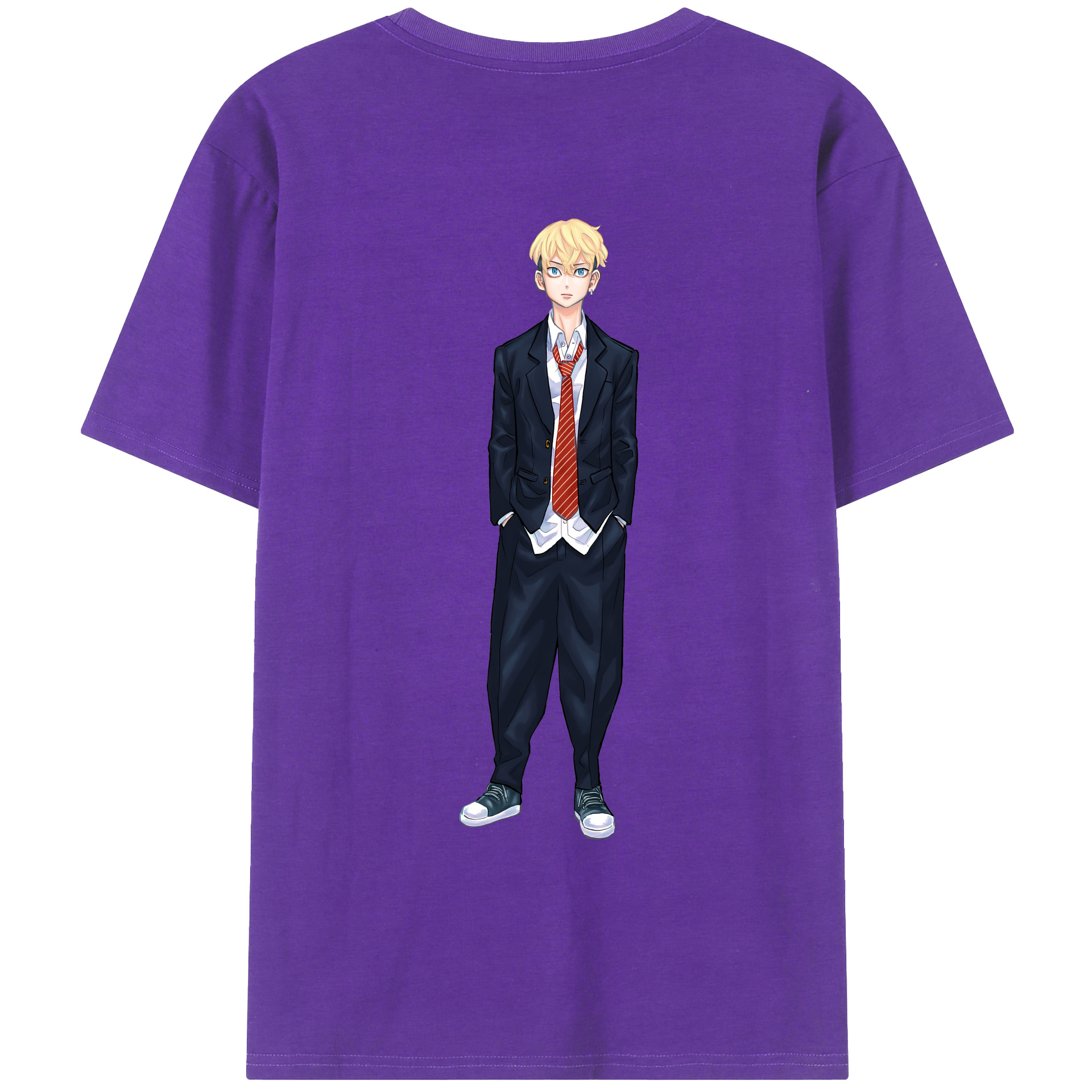 （画像用） 東京リベンジャーズ Tokyo Revengers 綿100％ メンズ半袖Tシャツ（バックプリント） 通気性
