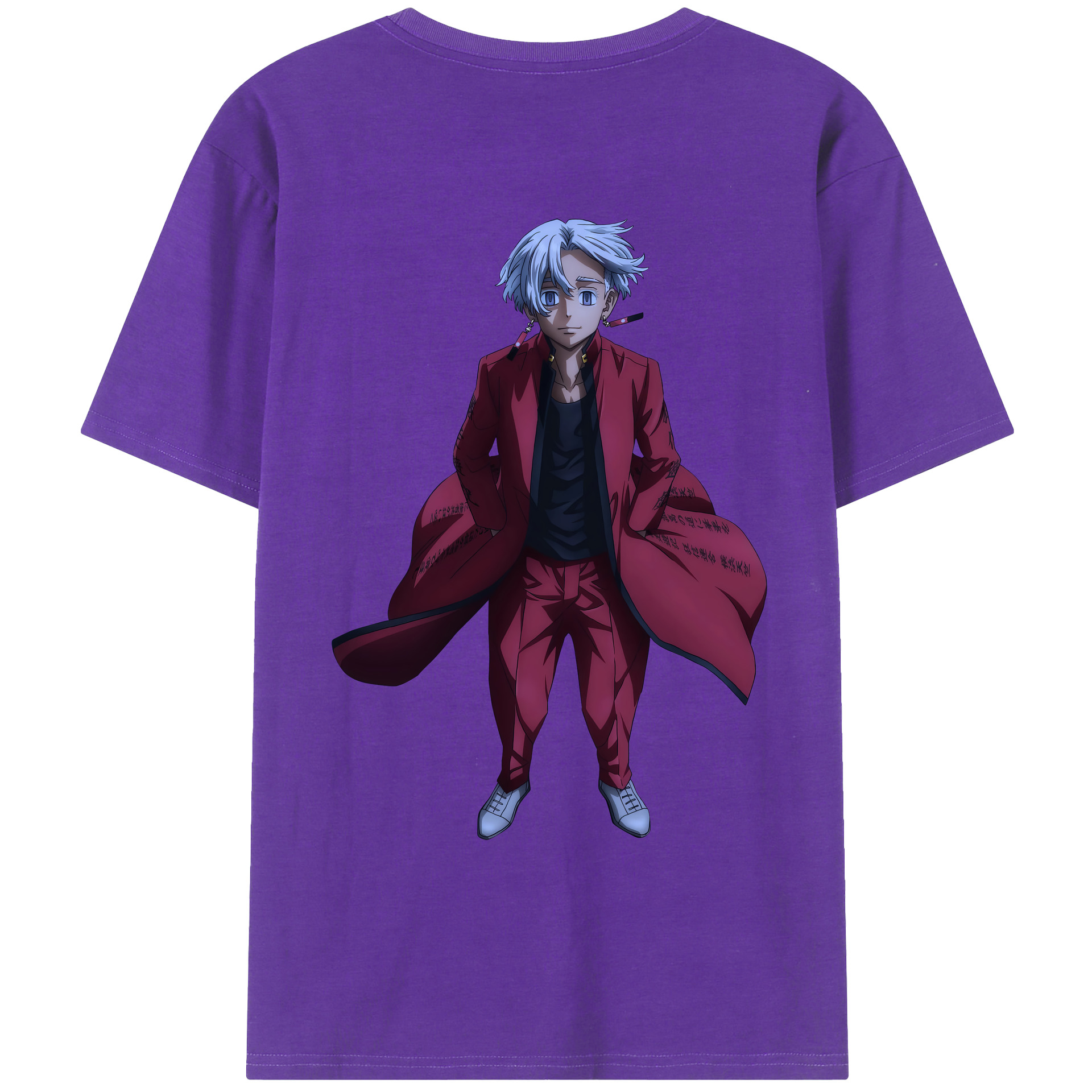 （画像用） 東京リベンジャーズ Tokyo Revengers 綿100％ メンズ半袖Tシャツ（バックプリント） 通気性