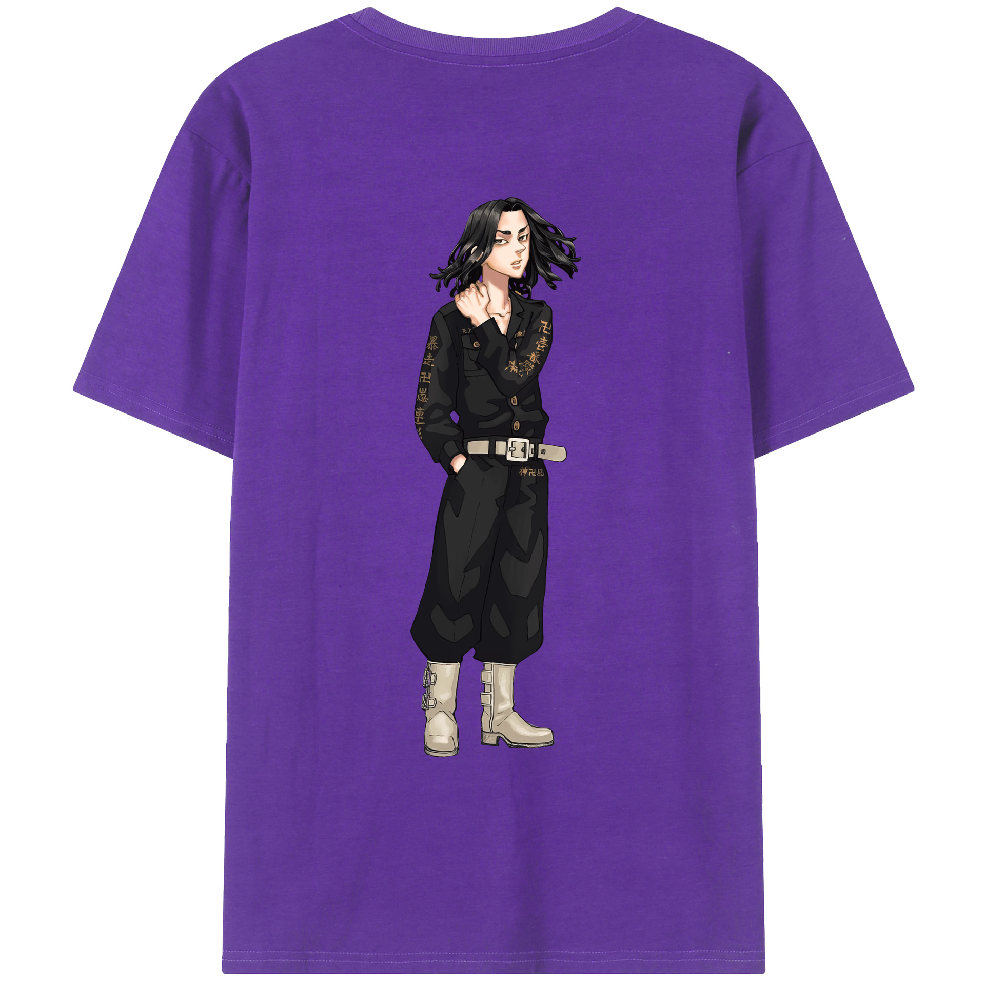 （画像用） 東京リベンジャーズ Tokyo Revengers 綿100％ メンズ半袖Tシャツ（バックプリント） 通気性