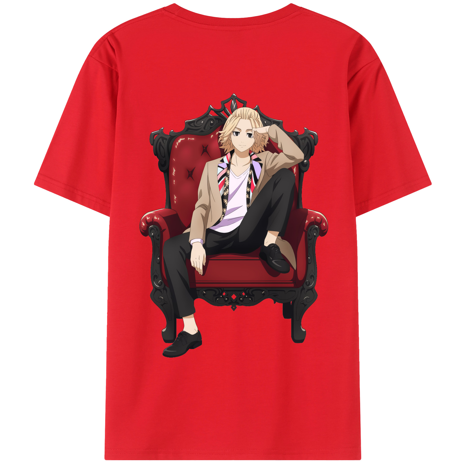 （画像用） 東京リベンジャーズ Tokyo Revengers 綿100％ メンズ半袖Tシャツ（バックプリント） 通気性
