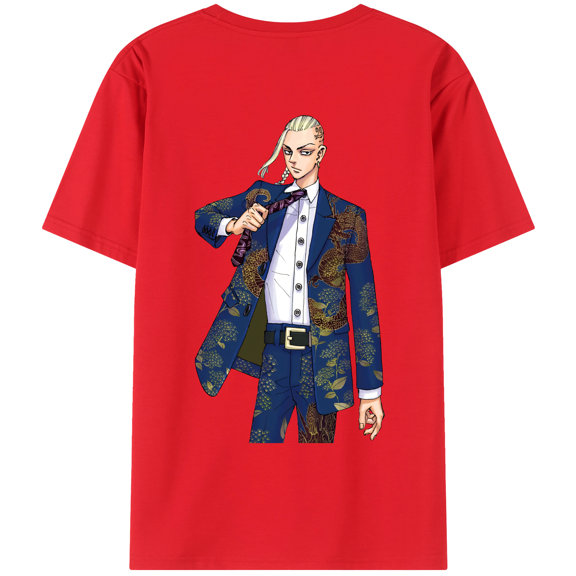 （画像用） 東京リベンジャーズ Tokyo Revengers 綿100％ メンズ半袖Tシャツ（バックプリント） 通気性