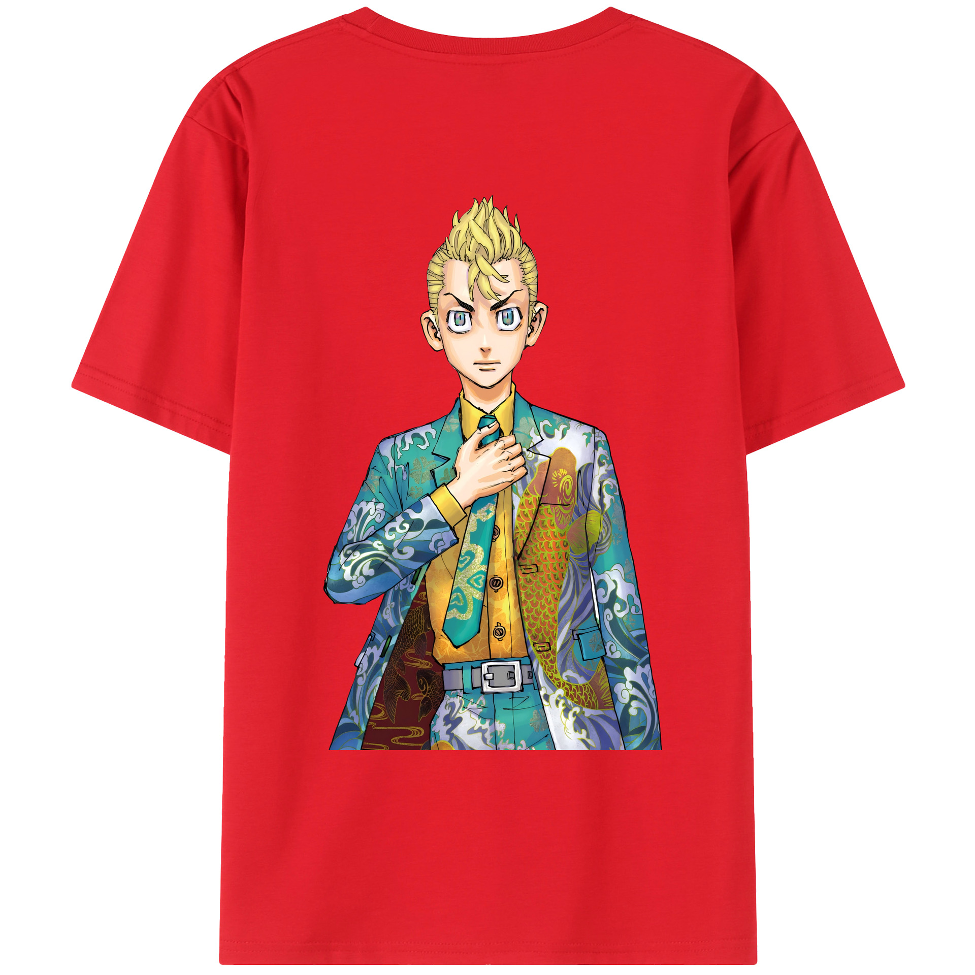 （画像用） 東京リベンジャーズ Tokyo Revengers 綿100％ メンズ半袖Tシャツ（バックプリント） 通気性
