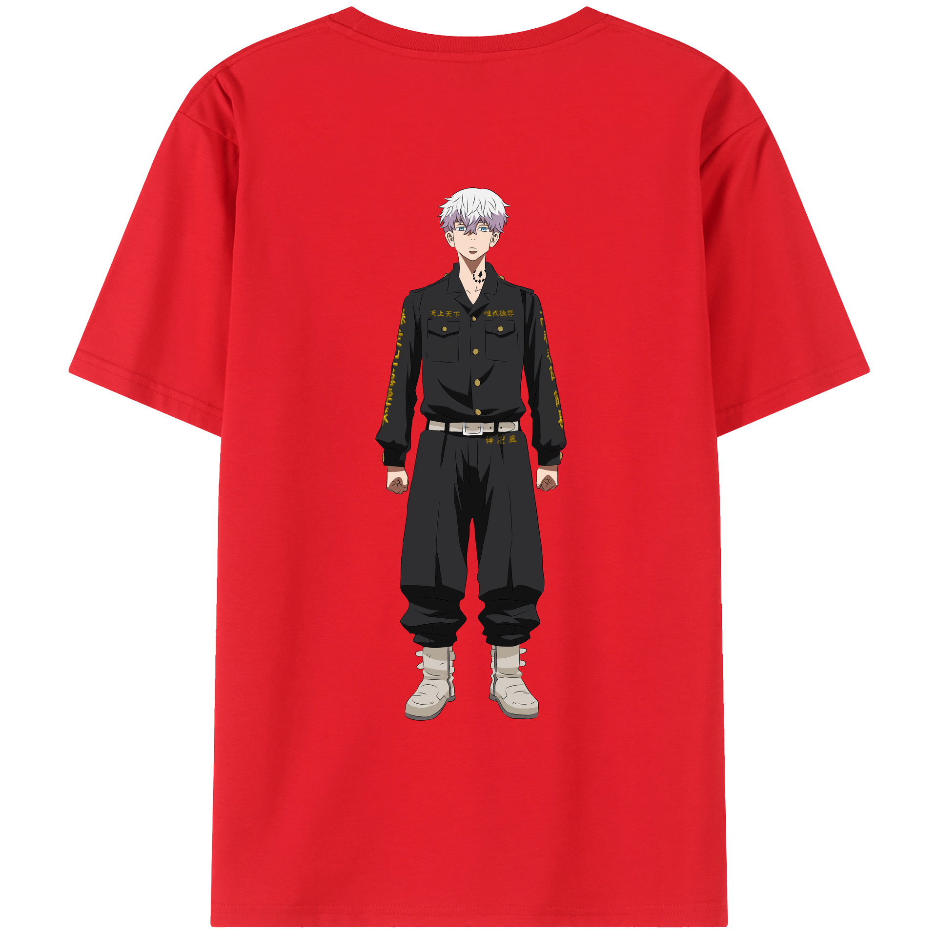 （画像用） 東京リベンジャーズ Tokyo Revengers 綿100％ メンズ半袖Tシャツ（バックプリント） 通気性
