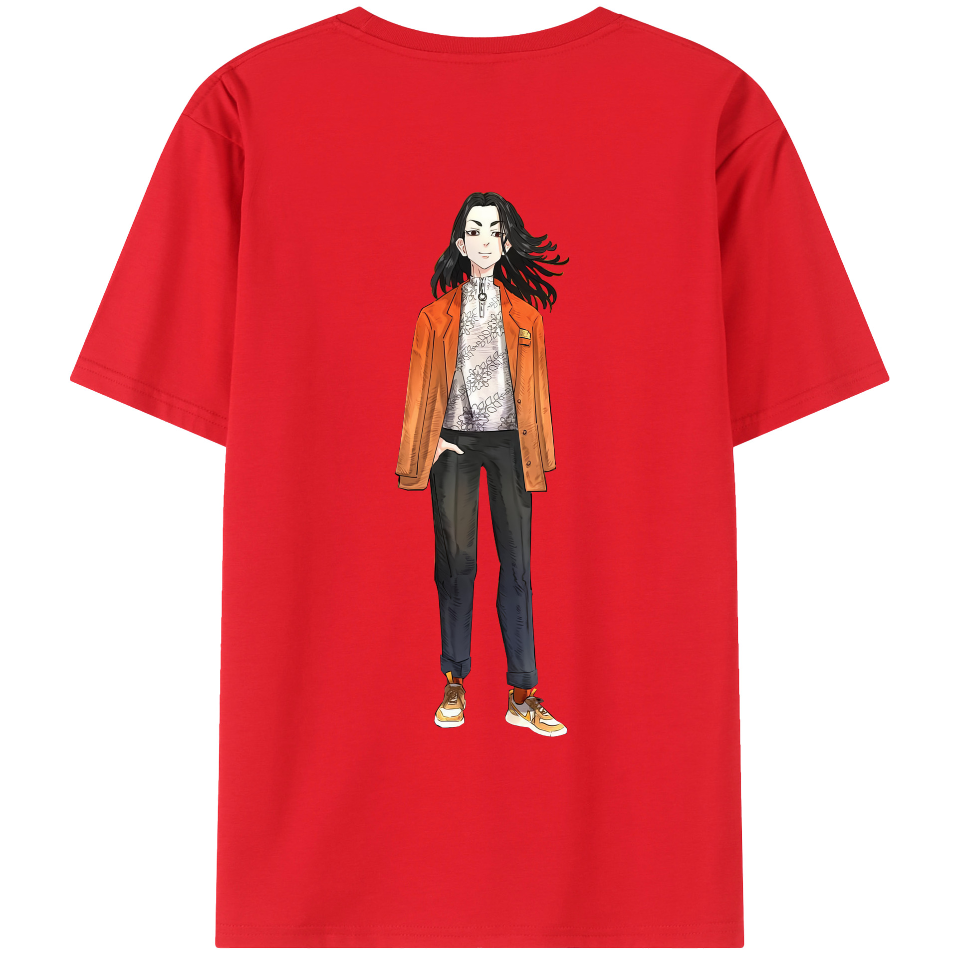 （画像用） 東京リベンジャーズ Tokyo Revengers 綿100％ メンズ半袖Tシャツ（バックプリント） 通気性