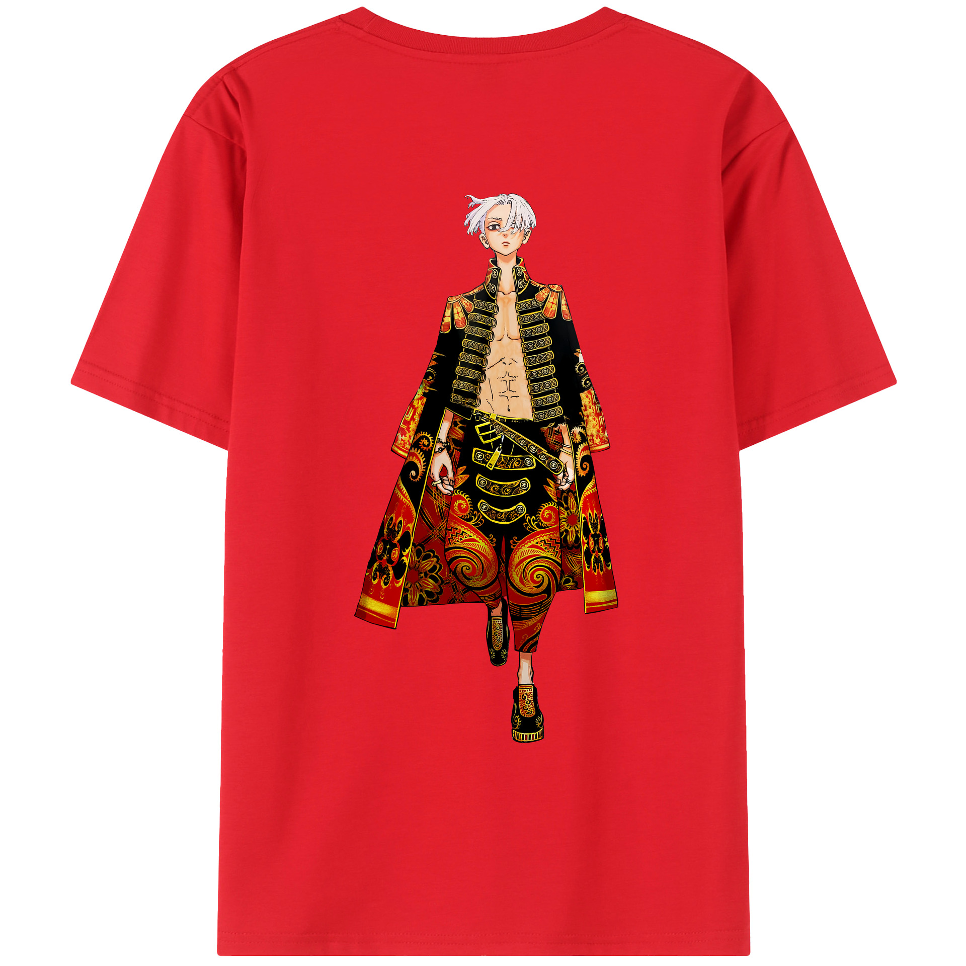 （画像用） 東京リベンジャーズ Tokyo Revengers 綿100％ メンズ半袖Tシャツ（バックプリント） 通気性