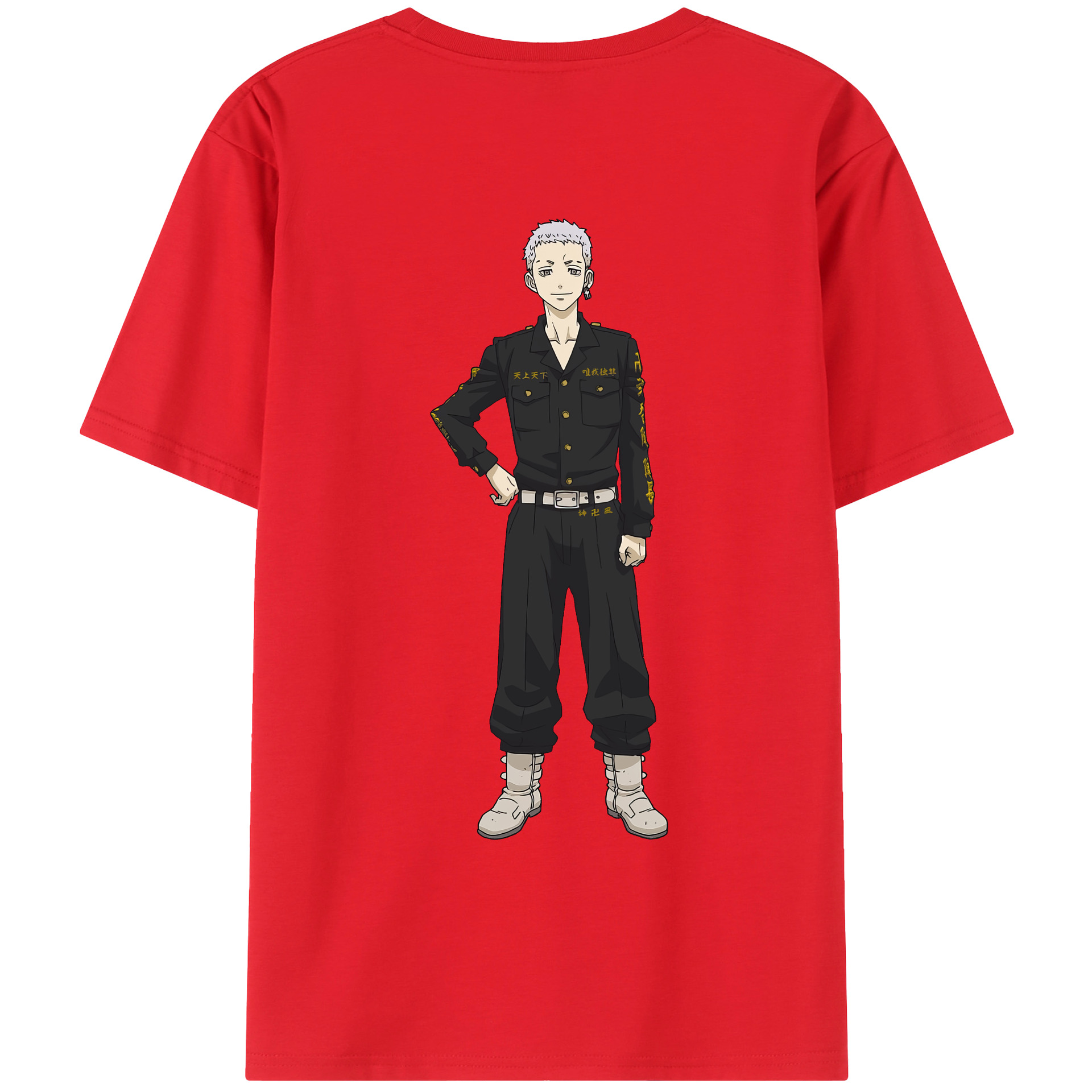 （画像用） 東京リベンジャーズ Tokyo Revengers 綿100％ メンズ半袖Tシャツ（バックプリント） 通気性