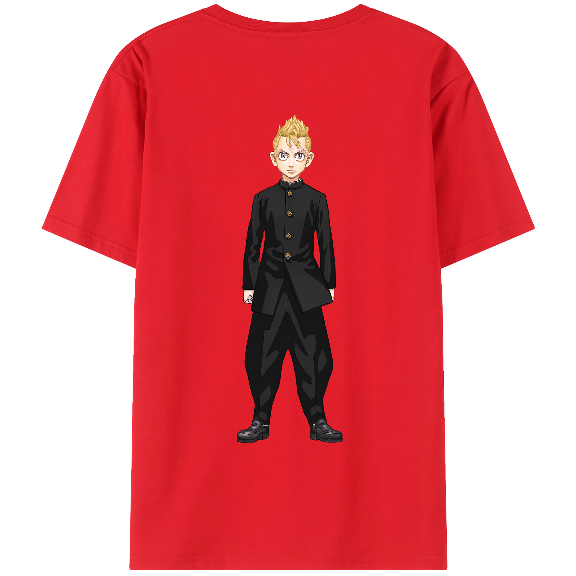 （画像用） 東京リベンジャーズ Tokyo Revengers 綿100％ メンズ半袖Tシャツ（バックプリント） 通気性