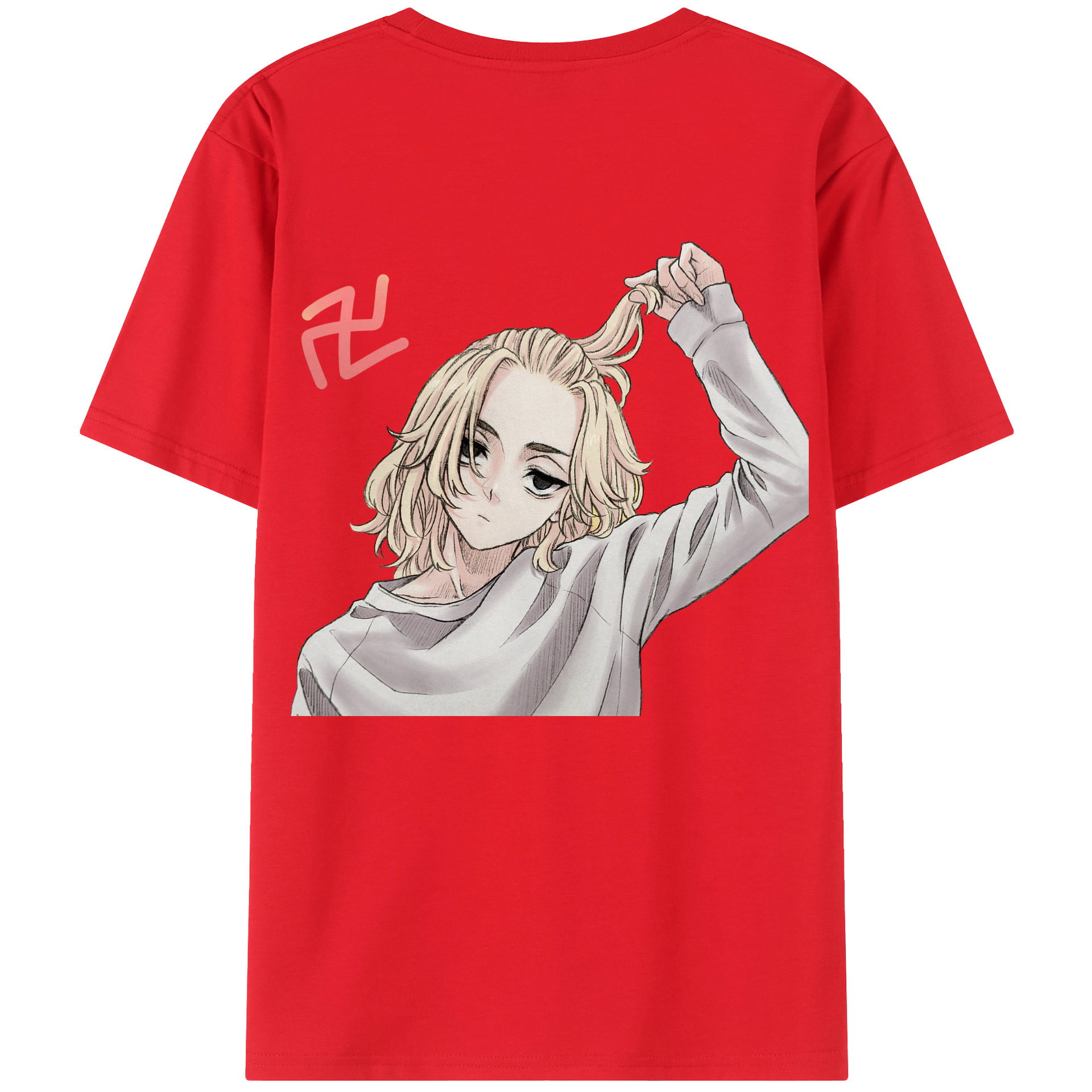 （画像用） 東京リベンジャーズ Tokyo Revengers 綿100％ メンズ半袖Tシャツ（バックプリント） 通気性