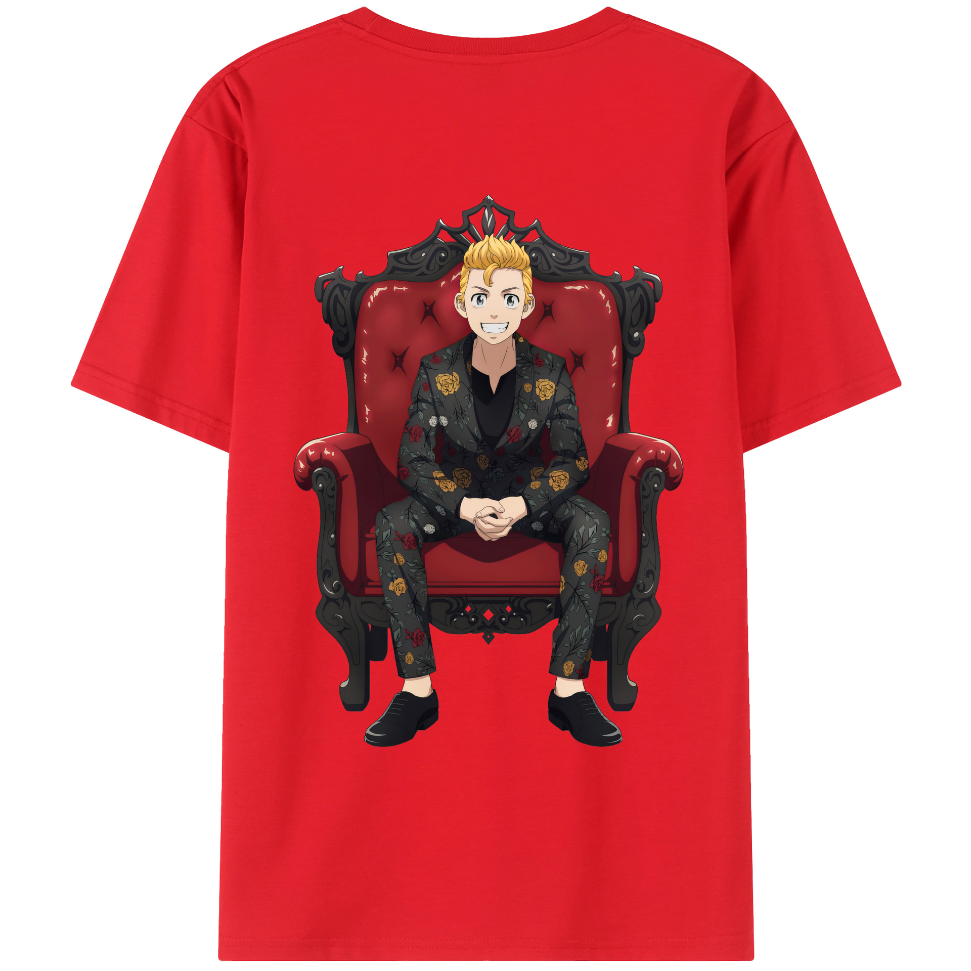 （画像用） 東京リベンジャーズ Tokyo Revengers 綿100％ メンズ半袖Tシャツ（バックプリント） 通気性