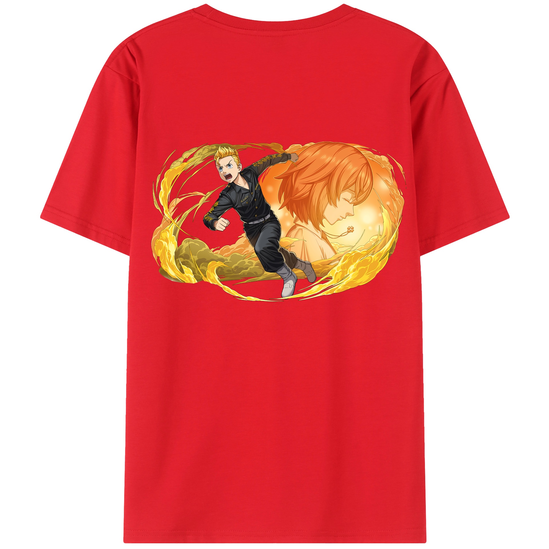 （画像用） 東京リベンジャーズ Tokyo Revengers 綿100％ メンズ半袖Tシャツ（バックプリント） 通気性