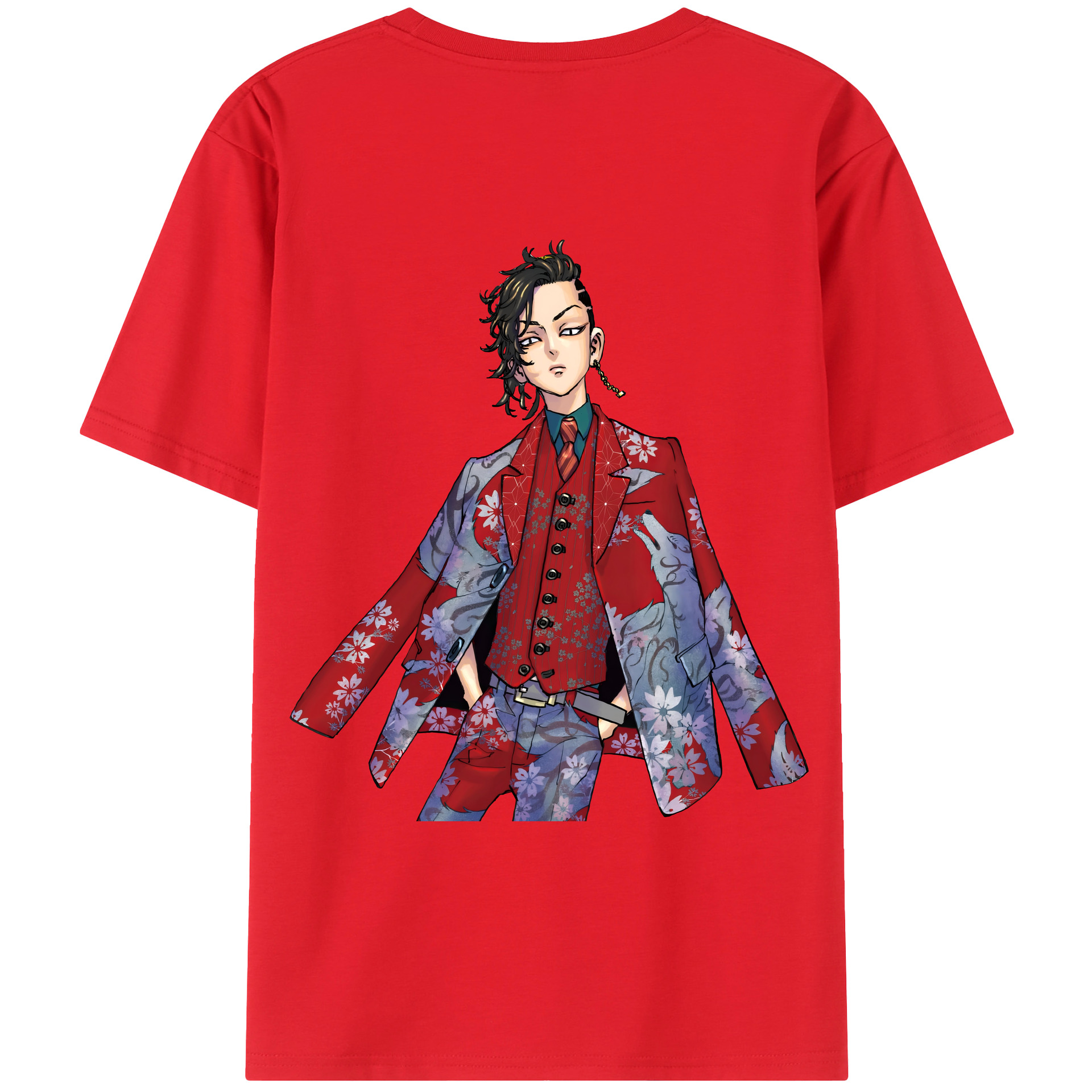 （画像用） 東京リベンジャーズ Tokyo Revengers 綿100％ メンズ半袖Tシャツ（バックプリント） 通気性