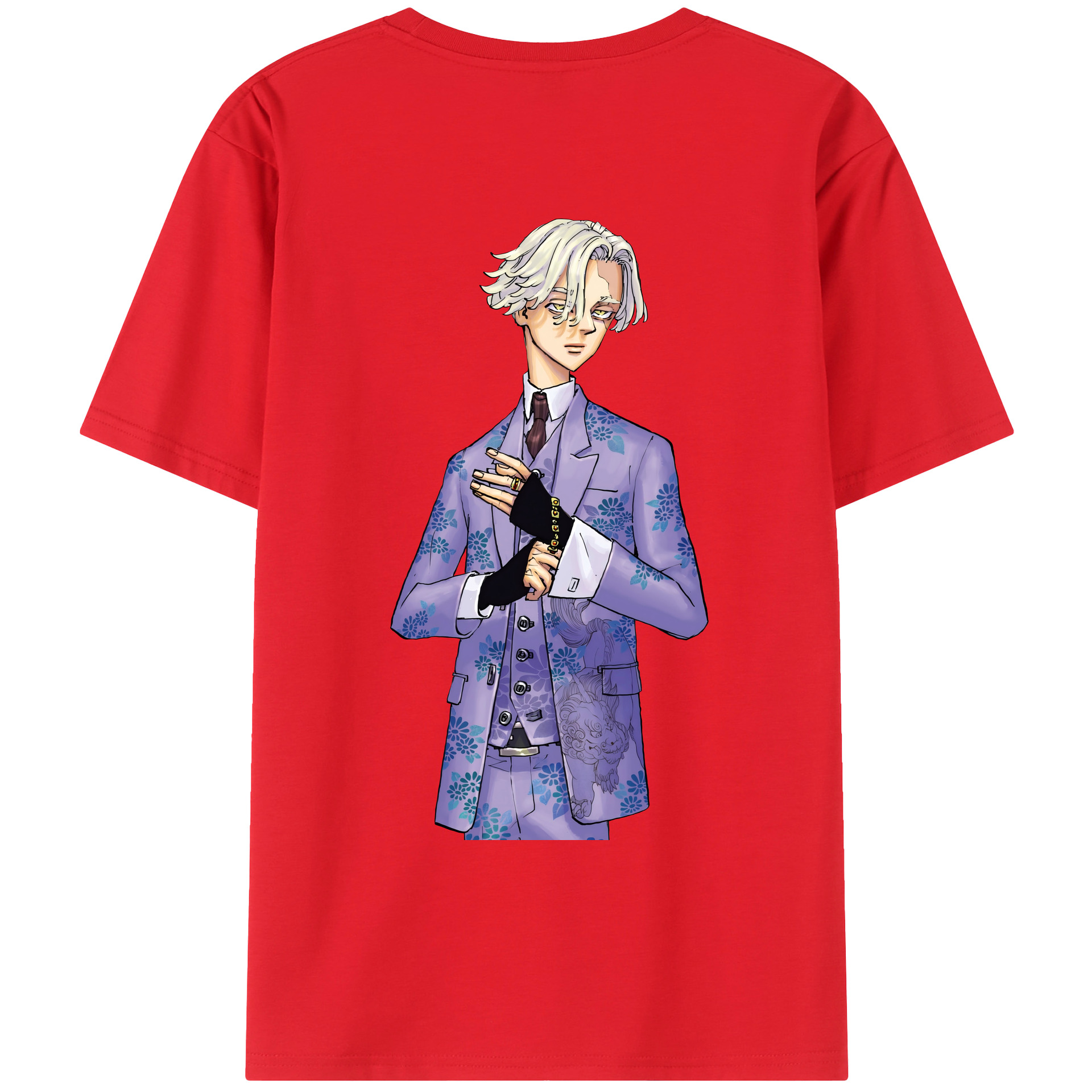 （画像用） 東京リベンジャーズ Tokyo Revengers 綿100％ メンズ半袖Tシャツ（バックプリント） 通気性
