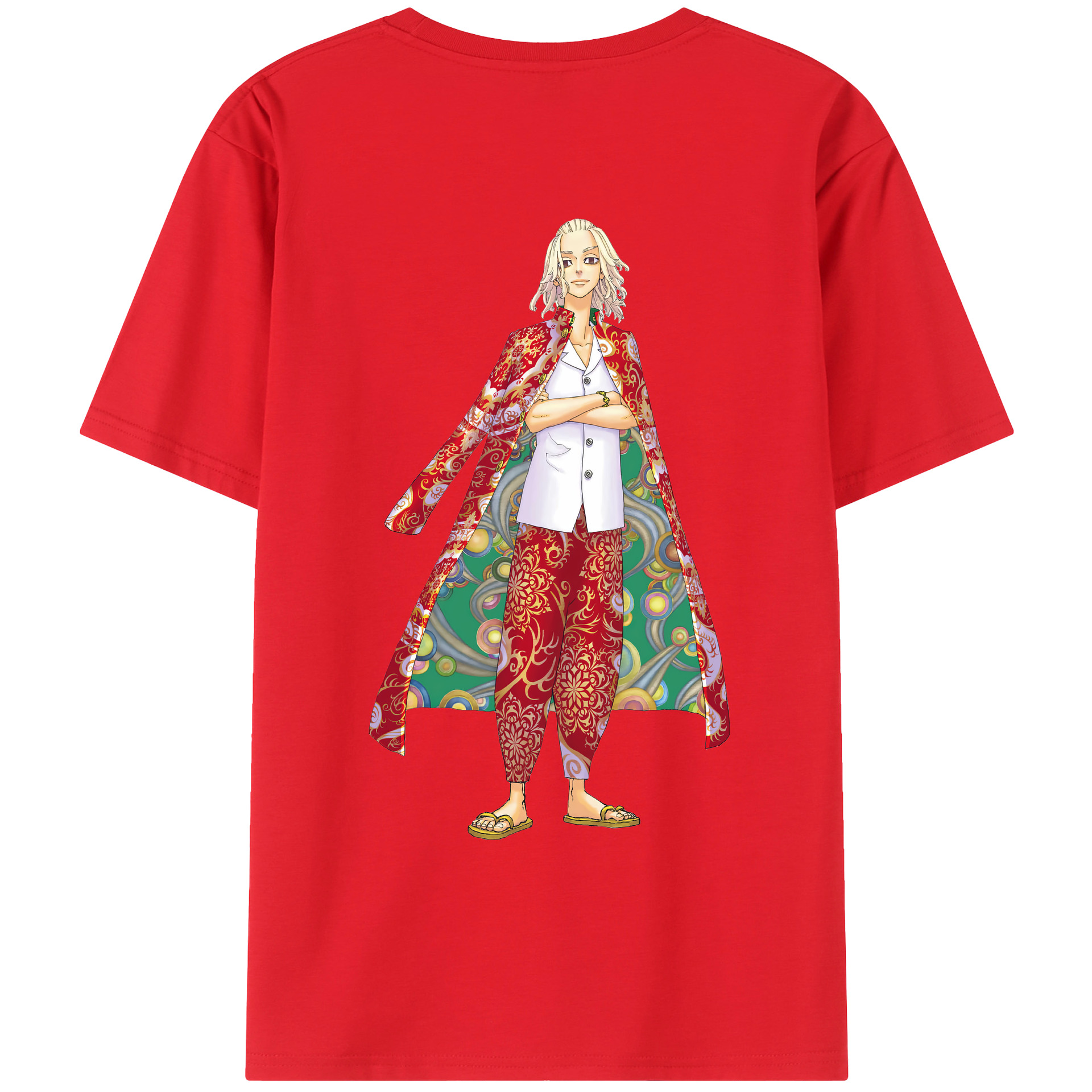 （画像用） 東京リベンジャーズ Tokyo Revengers 綿100％ メンズ半袖Tシャツ（バックプリント） 通気性