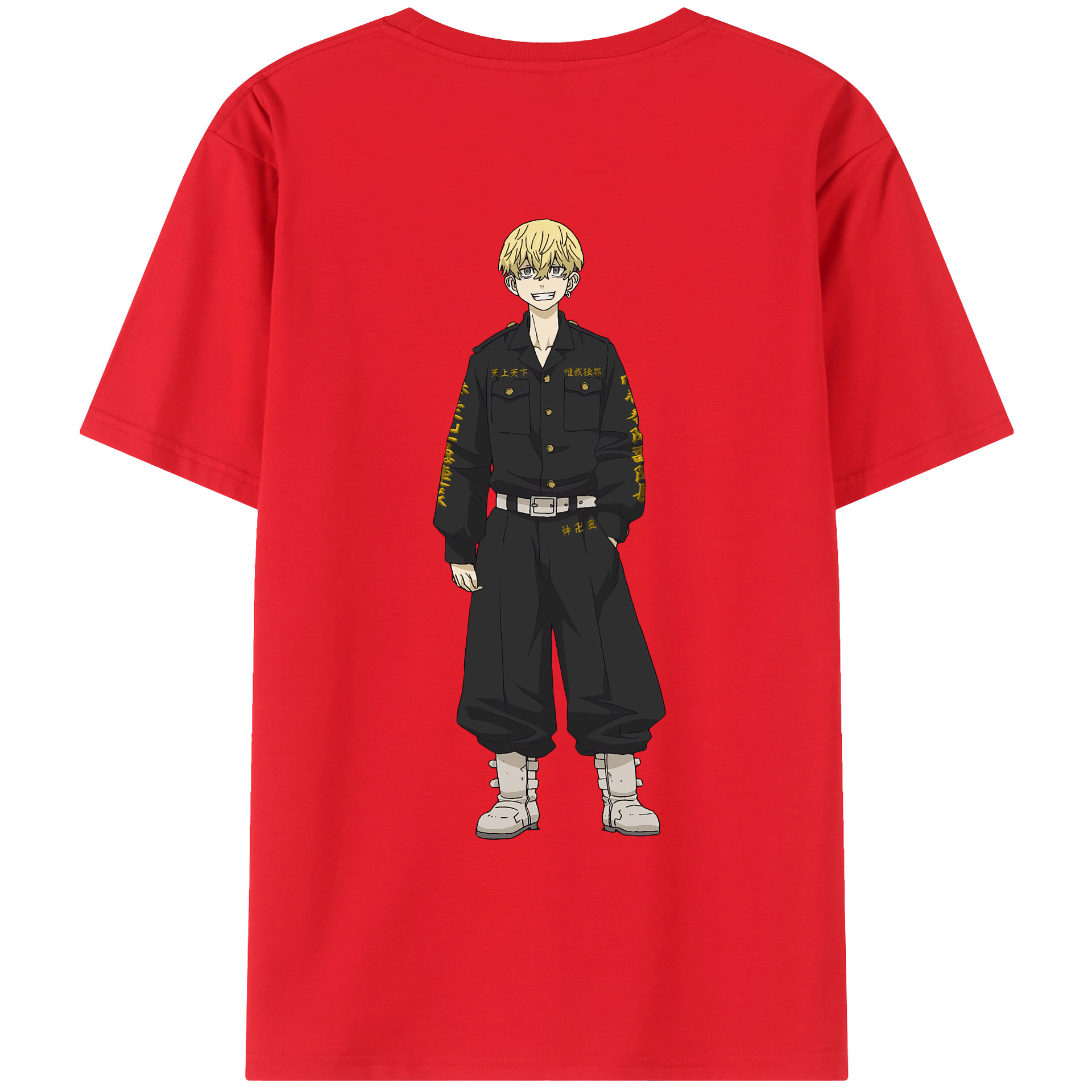 （画像用） 東京リベンジャーズ Tokyo Revengers 綿100％ メンズ半袖Tシャツ（バックプリント） 通気性
