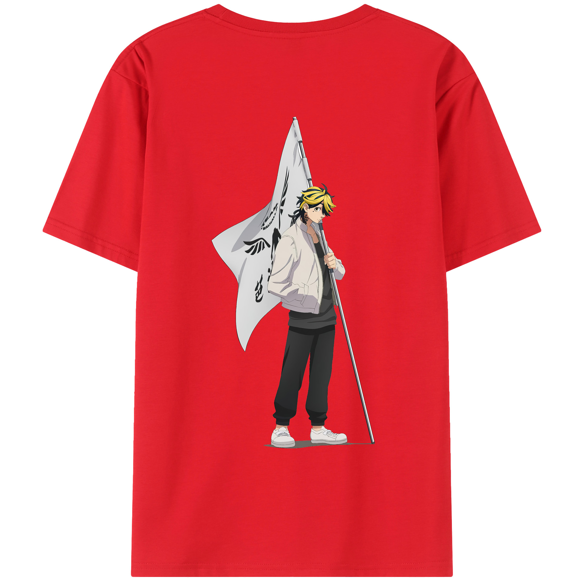 （画像用） 東京リベンジャーズ Tokyo Revengers 綿100％ メンズ半袖Tシャツ（バックプリント） 通気性