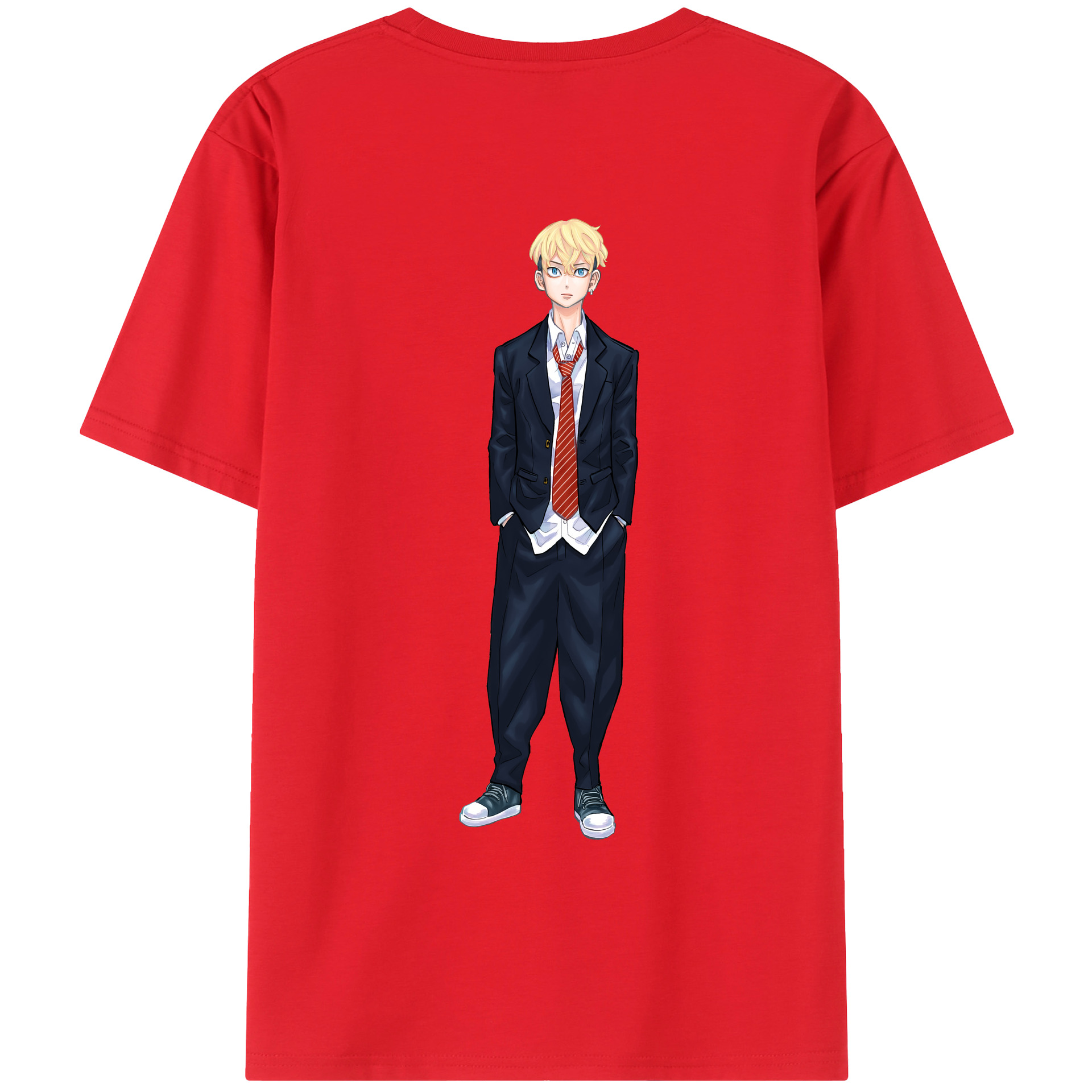 （画像用） 東京リベンジャーズ Tokyo Revengers 綿100％ メンズ半袖Tシャツ（バックプリント） 通気性