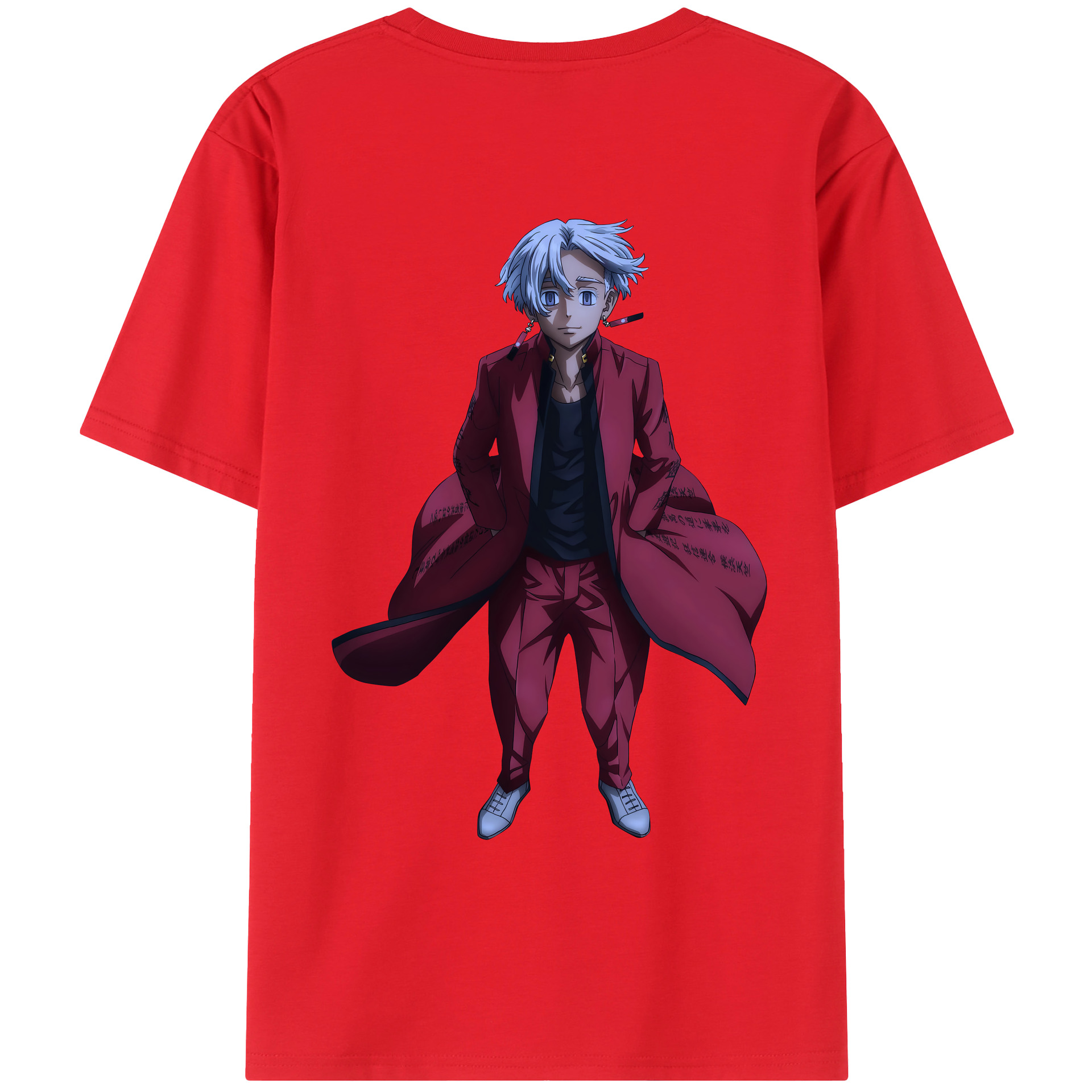 （画像用） 東京リベンジャーズ Tokyo Revengers 綿100％ メンズ半袖Tシャツ（バックプリント） 通気性