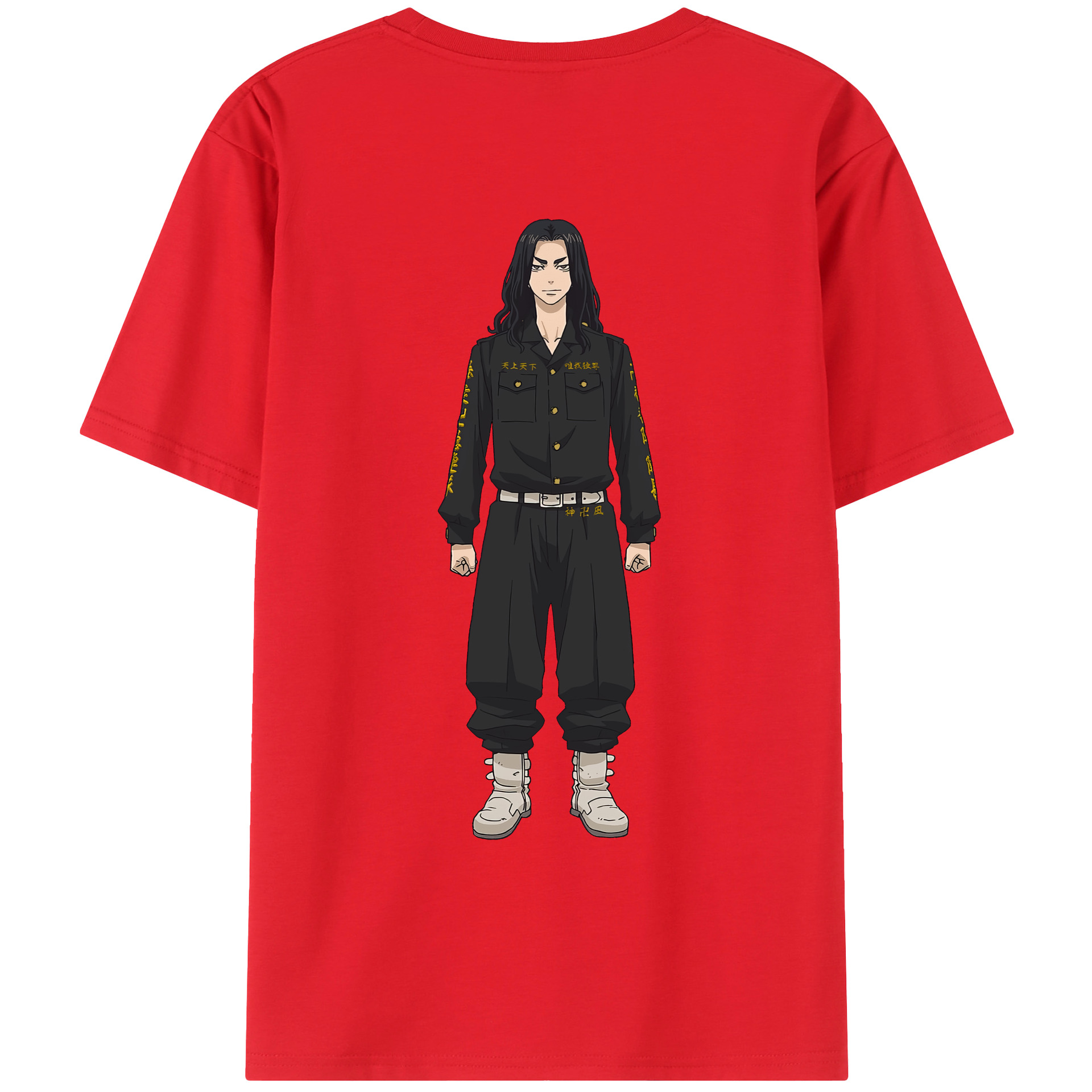 （画像用） 東京リベンジャーズ Tokyo Revengers 綿100％ メンズ半袖Tシャツ（バックプリント） 通気性