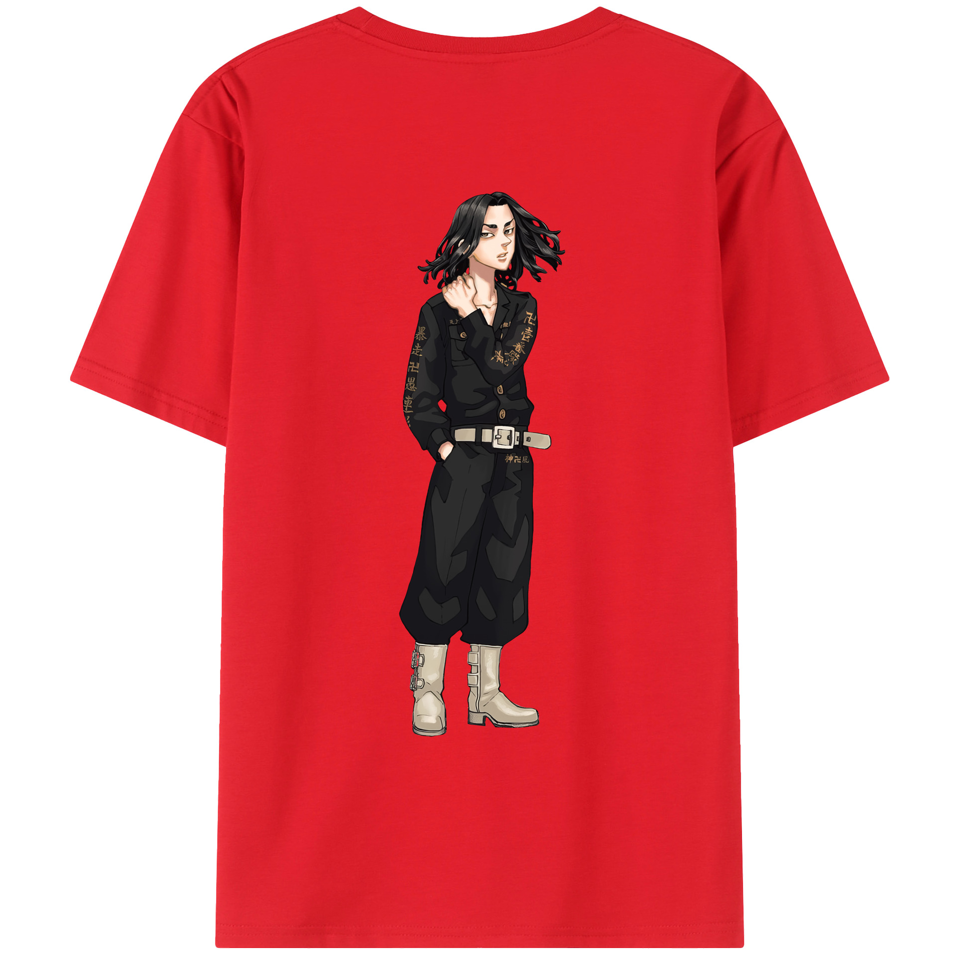 （画像用） 東京リベンジャーズ Tokyo Revengers 綿100％ メンズ半袖Tシャツ（バックプリント） 通気性