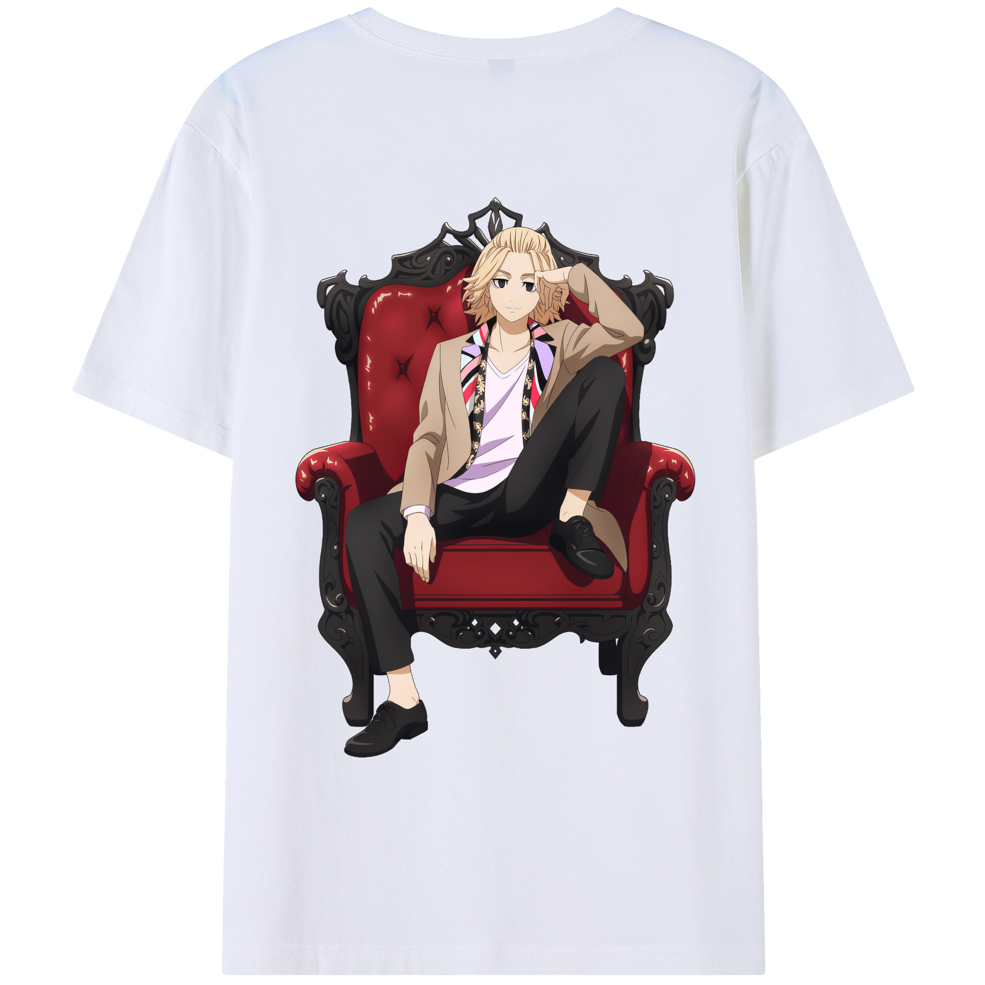（画像用） 東京リベンジャーズ Tokyo Revengers 綿100％ メンズ半袖Tシャツ（バックプリント） 通気性
