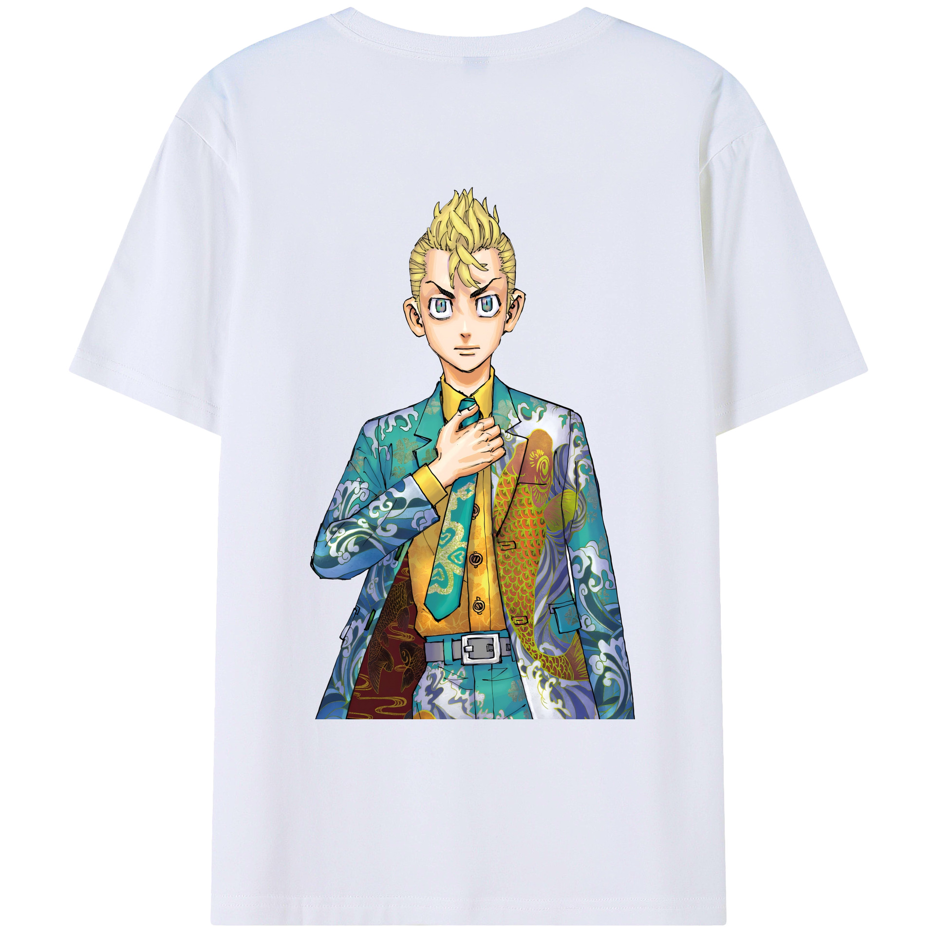 （画像用） 東京リベンジャーズ Tokyo Revengers 綿100％ メンズ半袖Tシャツ（バックプリント） 通気性