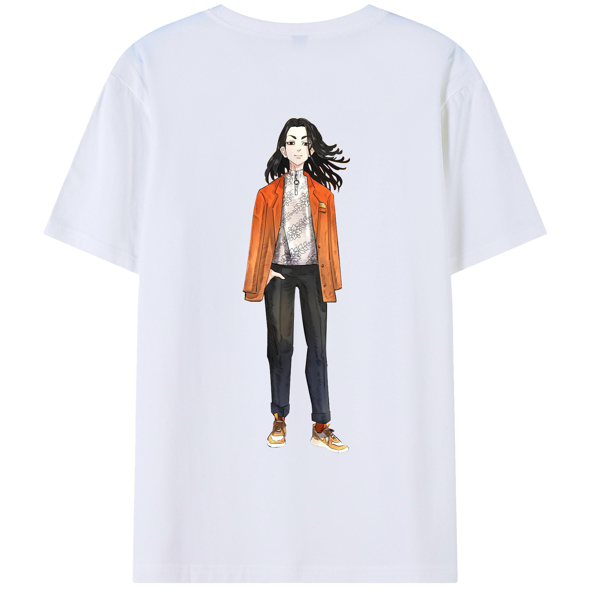 （画像用） 東京リベンジャーズ Tokyo Revengers 綿100％ メンズ半袖Tシャツ（バックプリント） 通気性