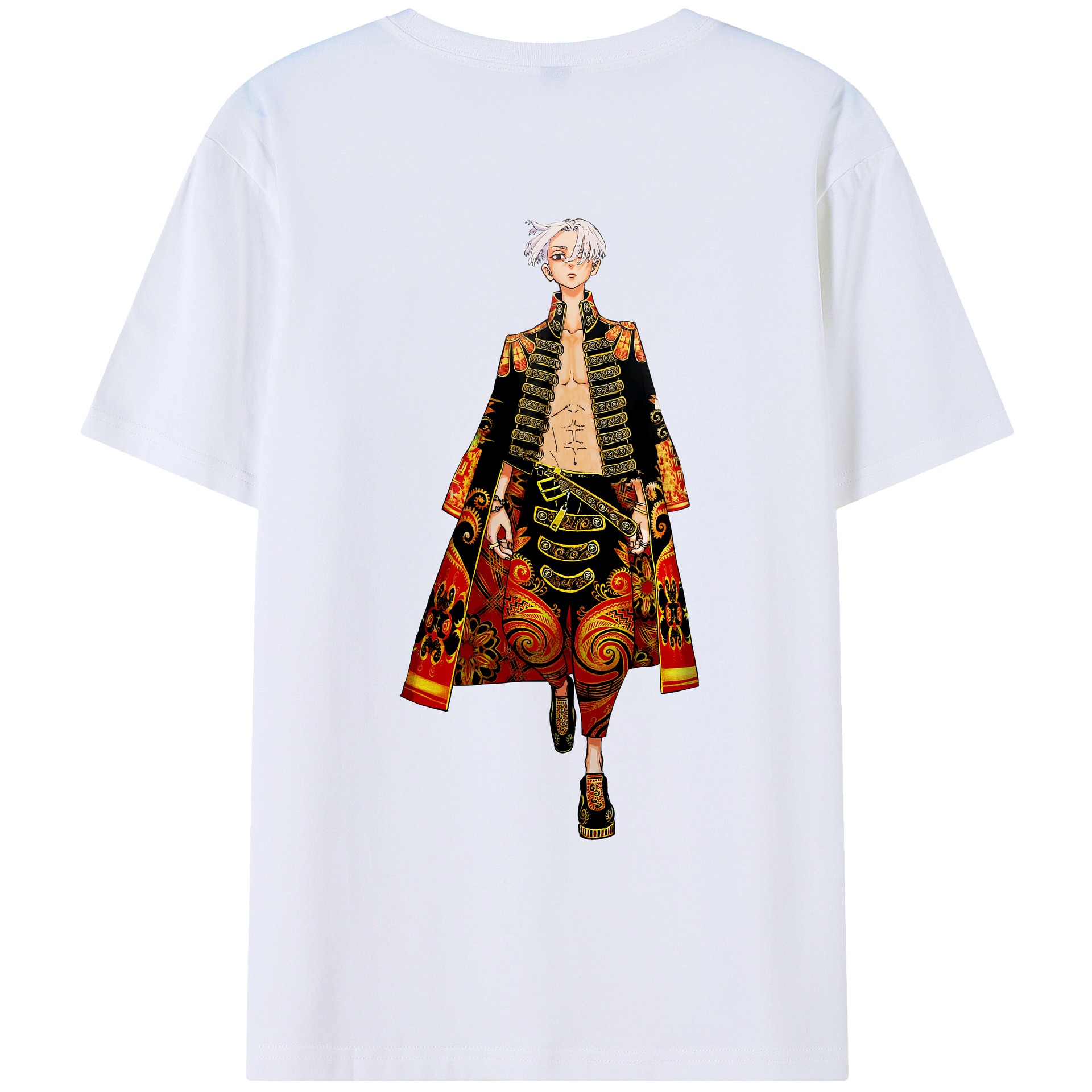 （画像用） 東京リベンジャーズ Tokyo Revengers 綿100％ メンズ半袖Tシャツ（バックプリント） 通気性