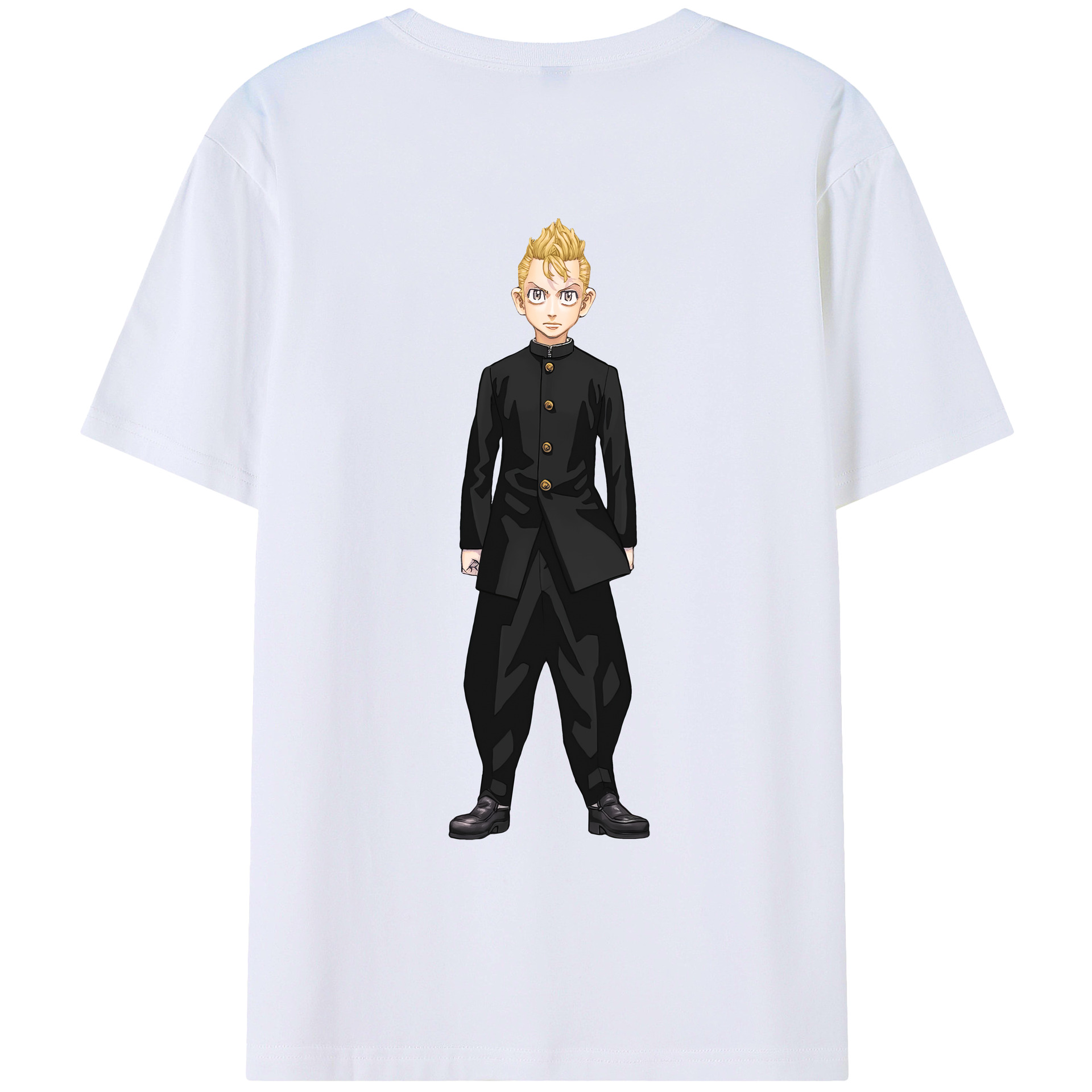 （画像用） 東京リベンジャーズ Tokyo Revengers 綿100％ メンズ半袖Tシャツ（バックプリント） 通気性
