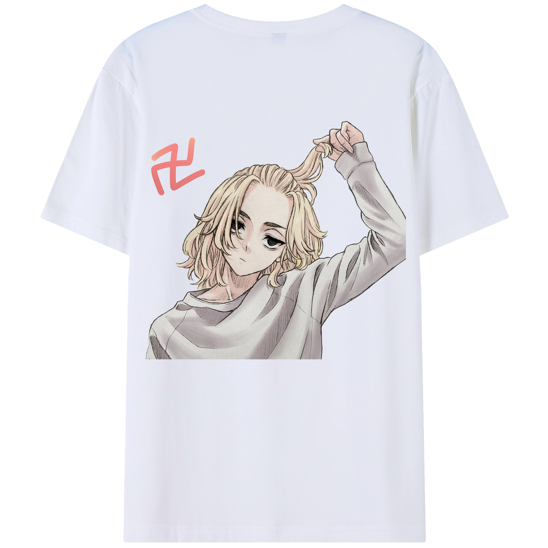 （画像用） 東京リベンジャーズ Tokyo Revengers 綿100％ メンズ半袖Tシャツ（バックプリント） 通気性