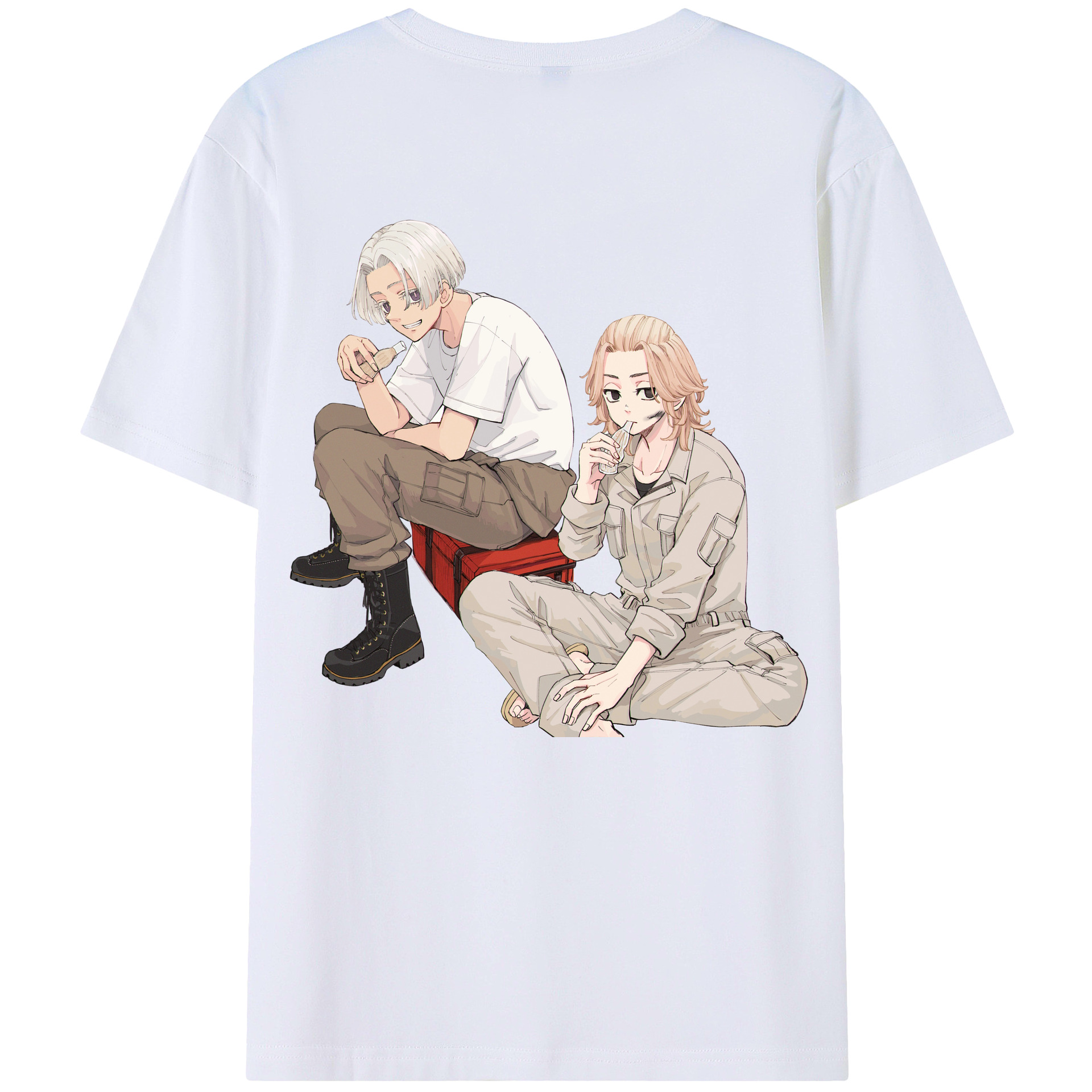 （画像用） 東京リベンジャーズ Tokyo Revengers 綿100％ メンズ半袖Tシャツ（バックプリント） 通気性