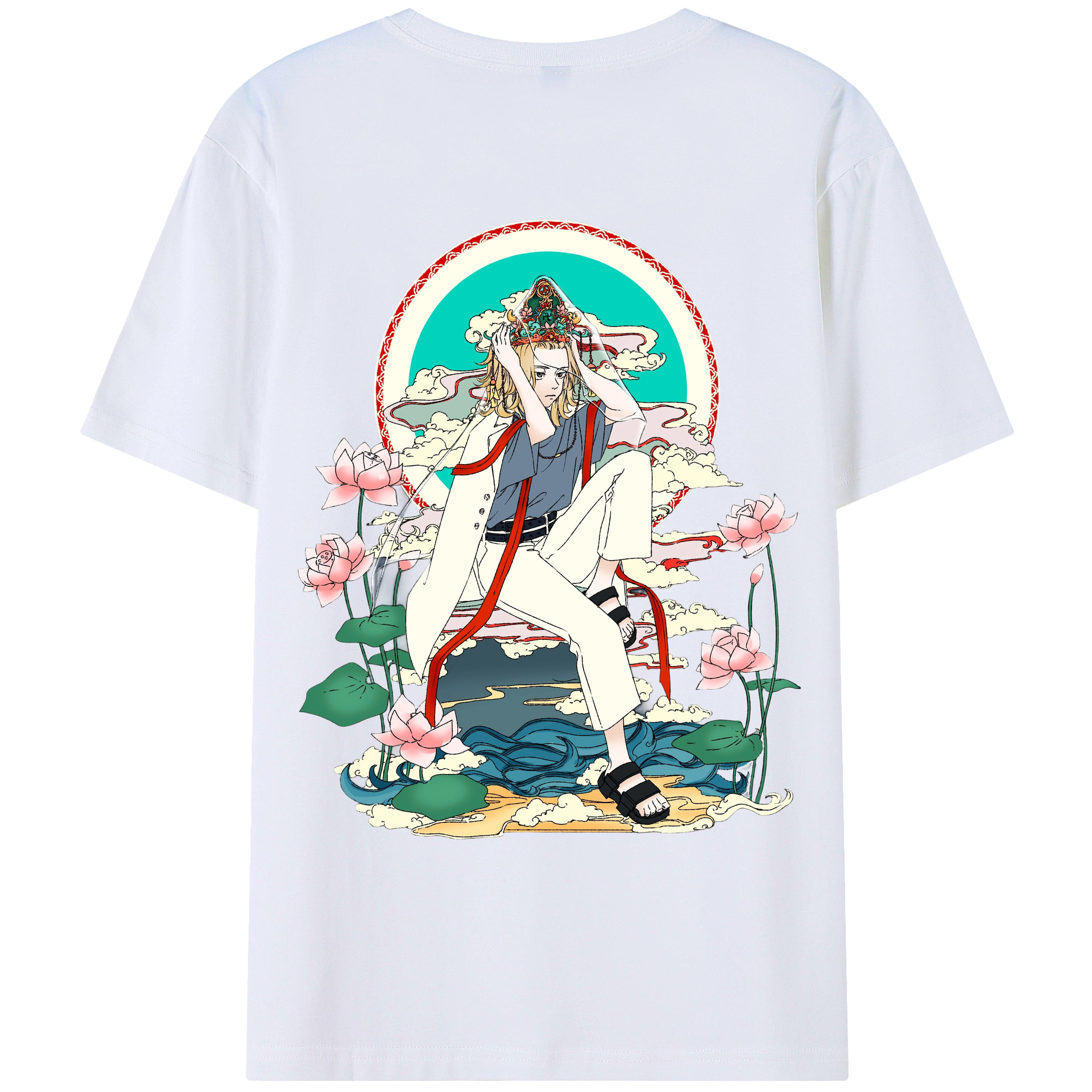 （画像用） 東京リベンジャーズ Tokyo Revengers 綿100％ メンズ半袖Tシャツ（バックプリント） 通気性