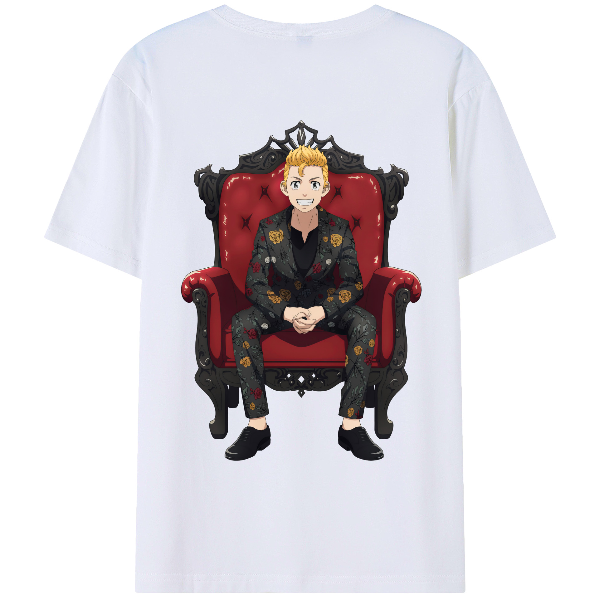 （画像用） 東京リベンジャーズ Tokyo Revengers 綿100％ メンズ半袖Tシャツ（バックプリント） 通気性